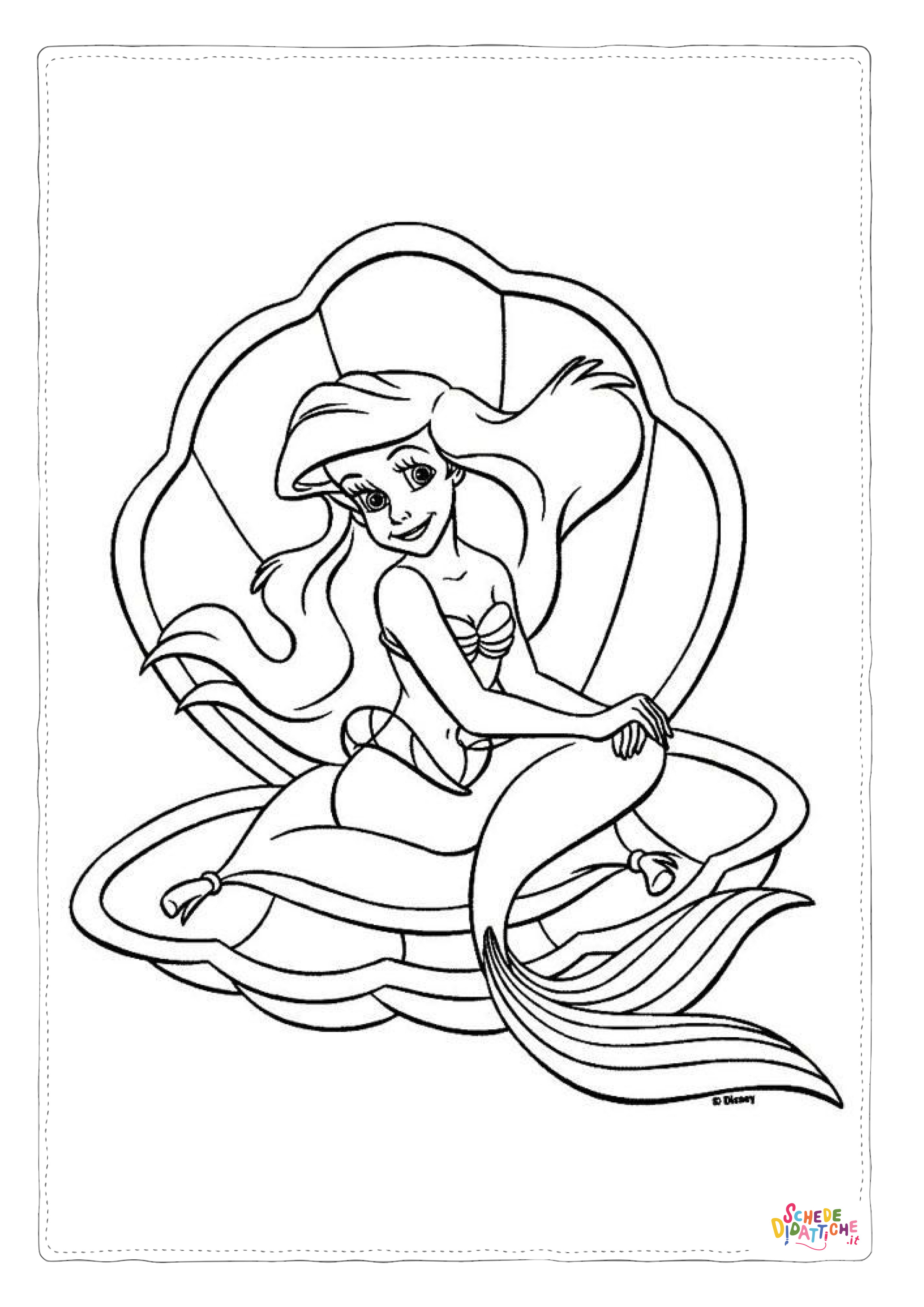 Disegno "Disegno di La Sirenetta da stampare e colorare 108" Disegno di La Sirenetta da stampare e colorare 108