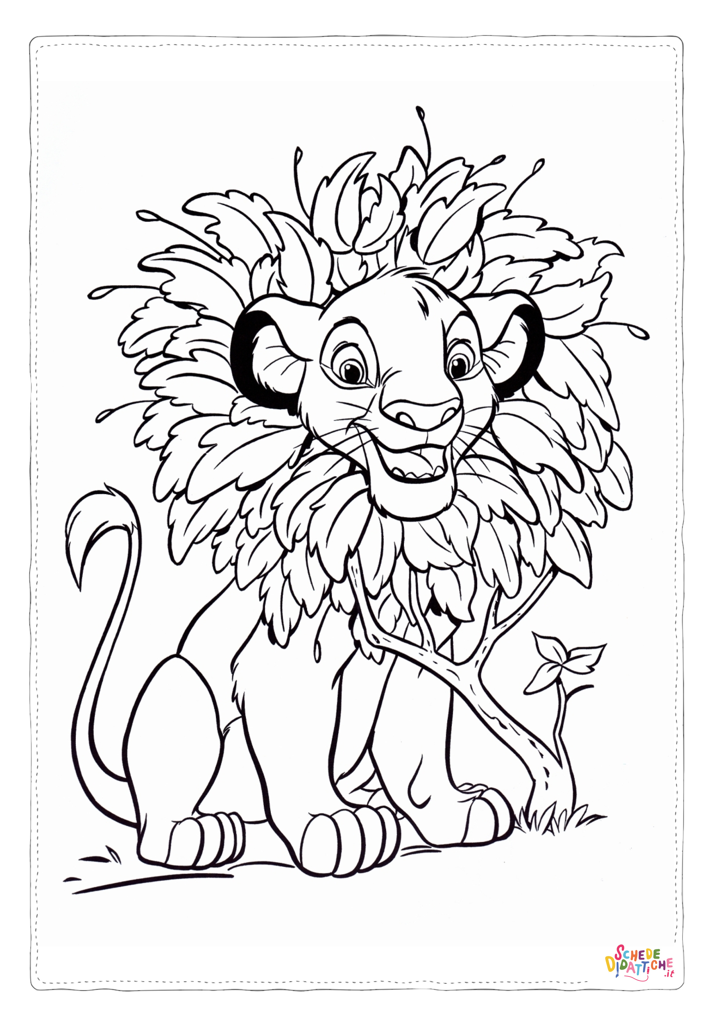 Disegno "Disegno di Re Leone da stampare e colorare 201" Disegno di Re Leone da stampare e colorare 201