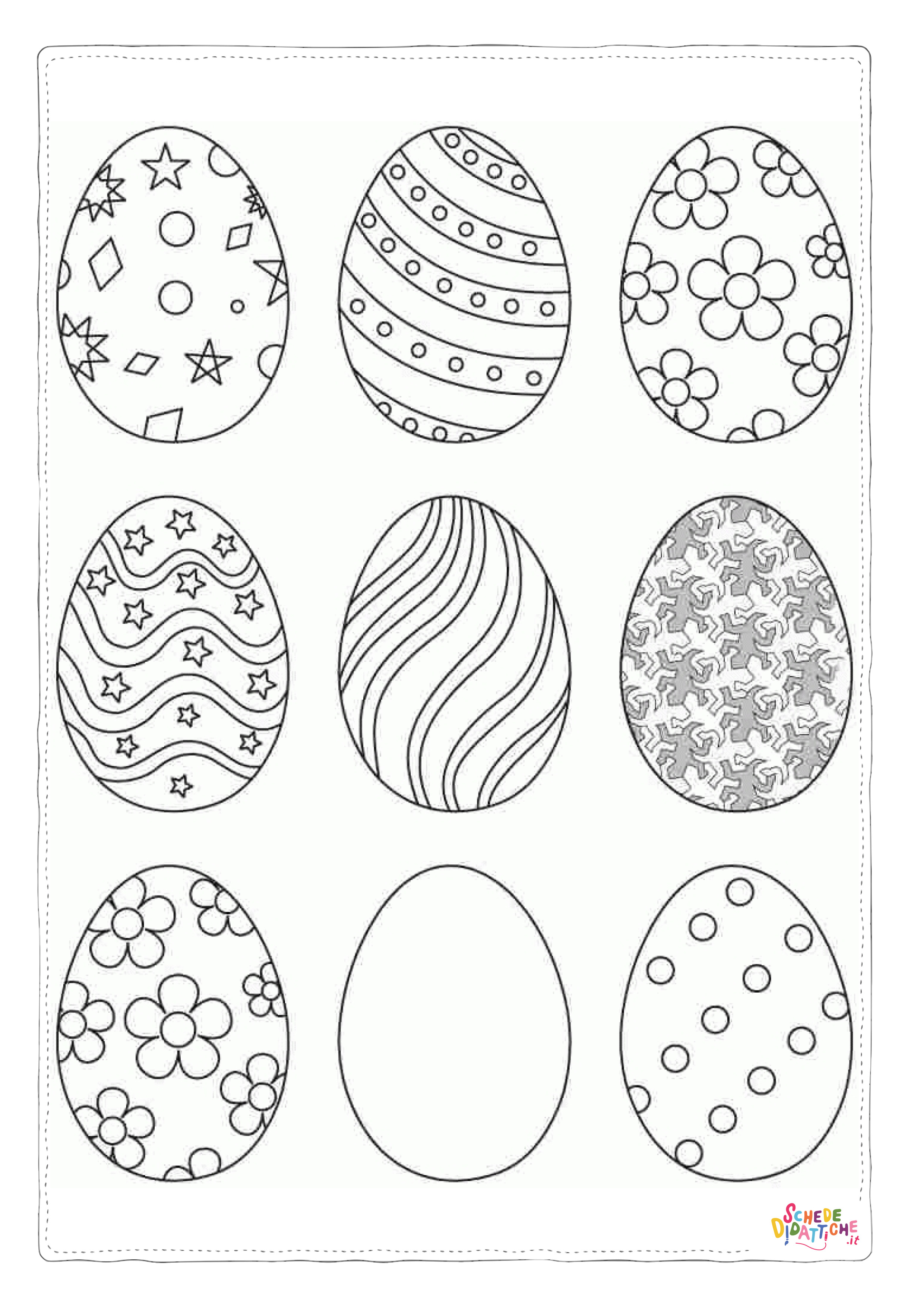 Disegno "Disegno di uovo di Pasqua da stampare e colorare 158" Disegno di uovo di Pasqua da stampare e colorare 158