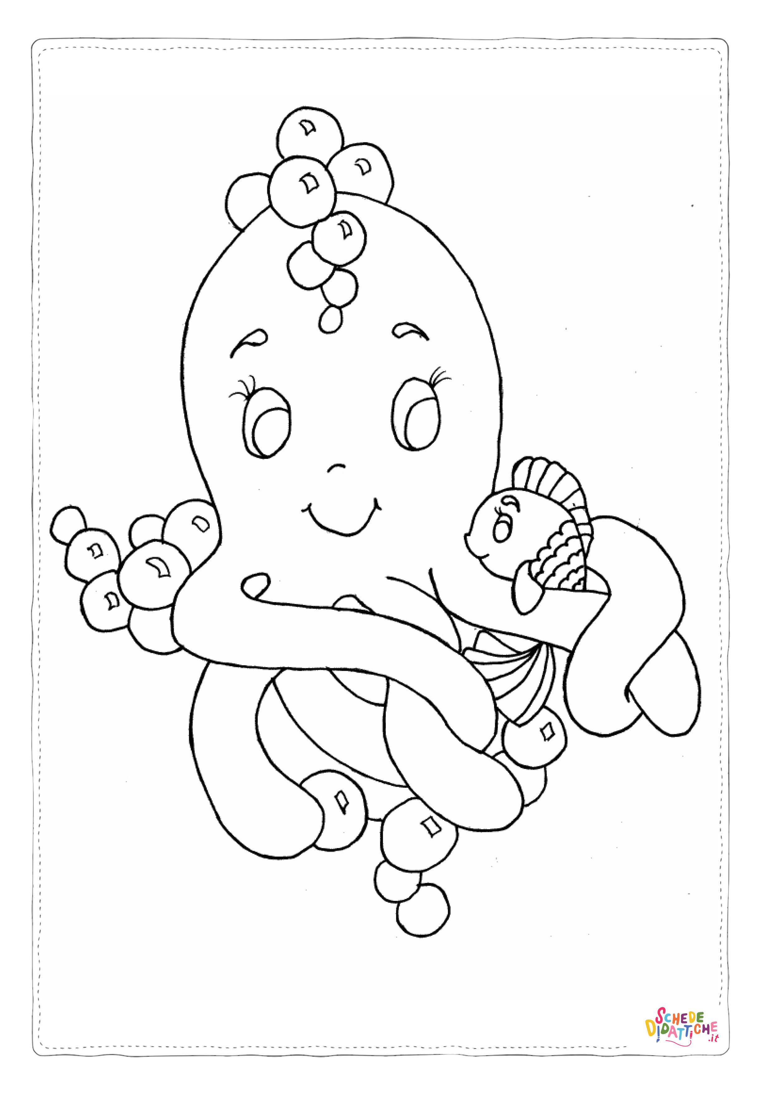 Disegno "Disegno di polpo da stampare e colorare 10" Disegno di polpo da stampare e colorare 10
