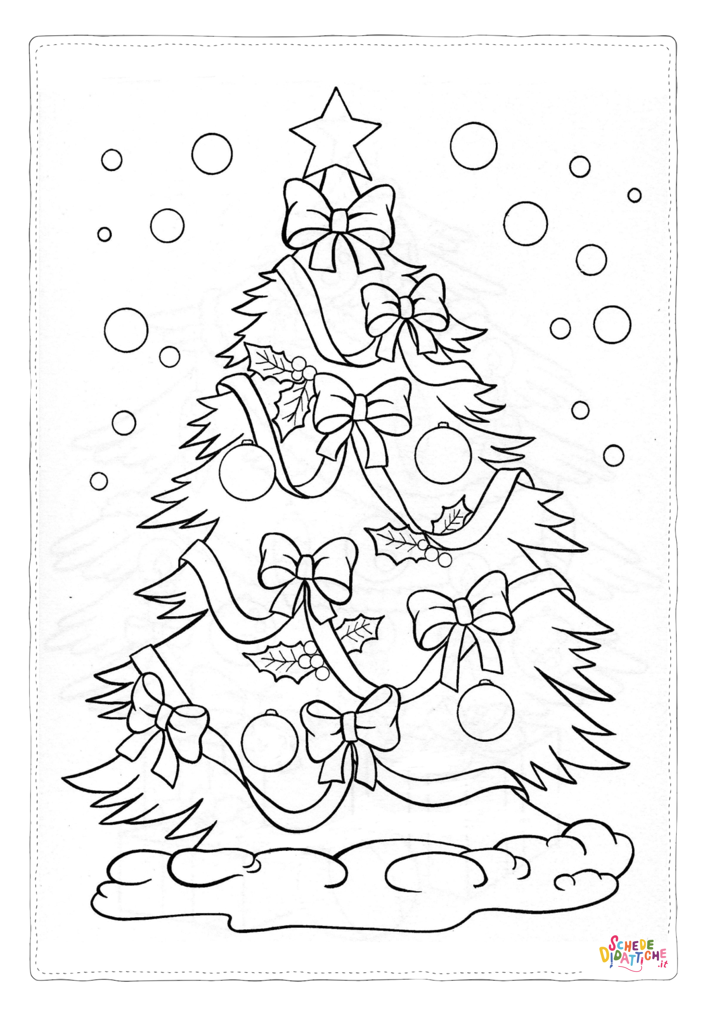 Disegno di albero di Natale da stampare e colorare 114