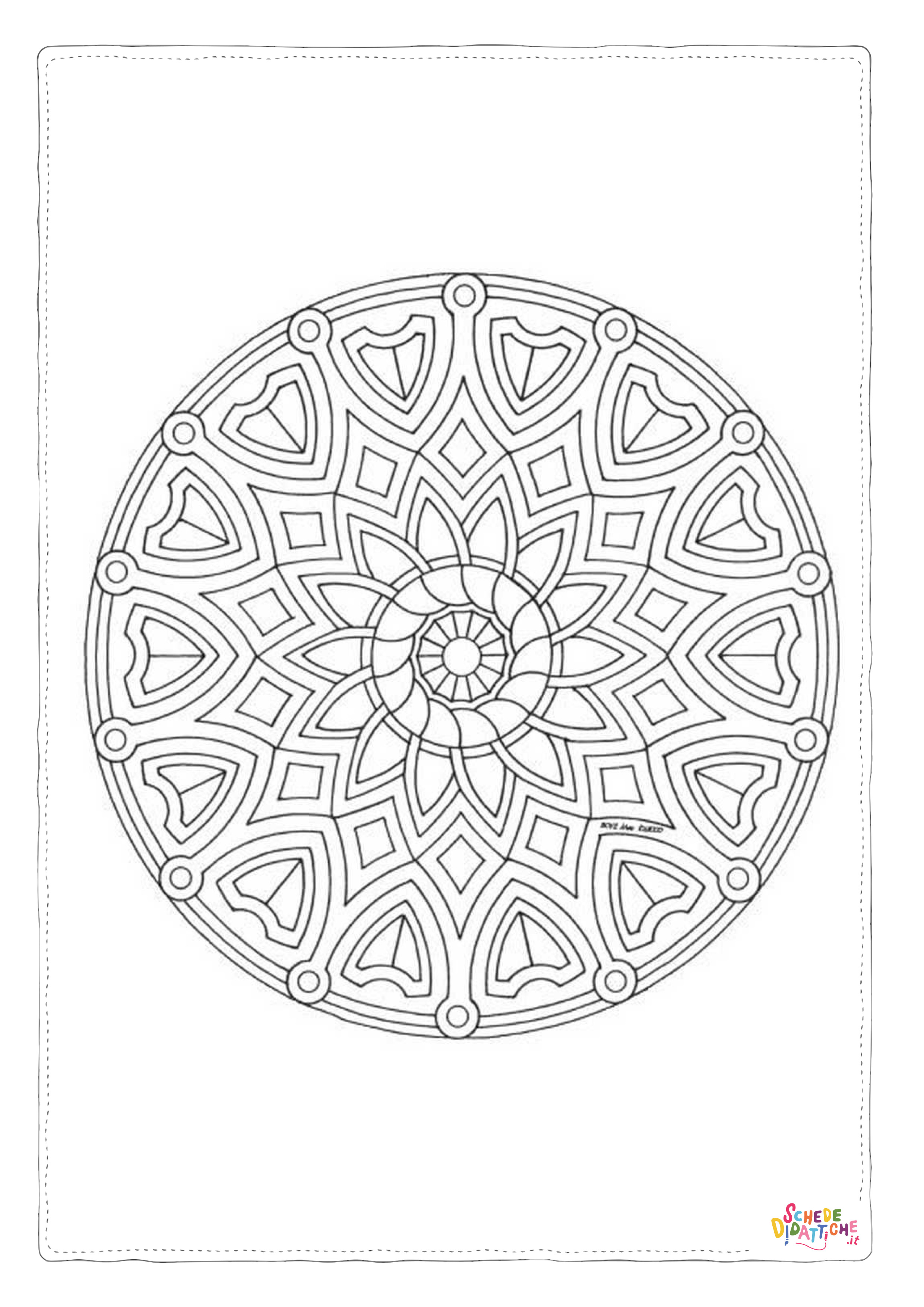 Disegno di mandala da stampare e colorare 1052