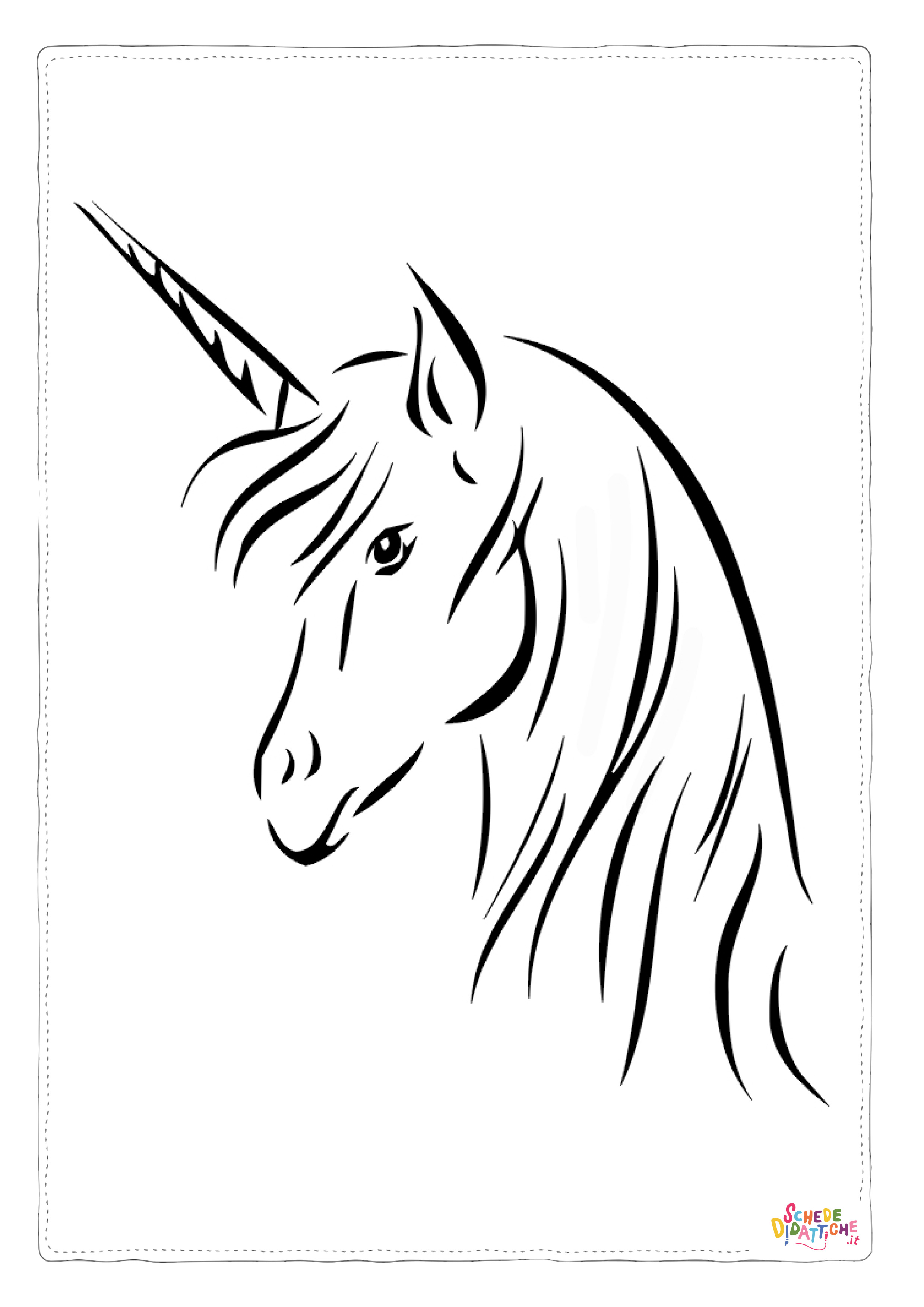 Disegno "Disegno di unicorno da stampare e colorare 166" Disegno di unicorno da stampare e colorare 166