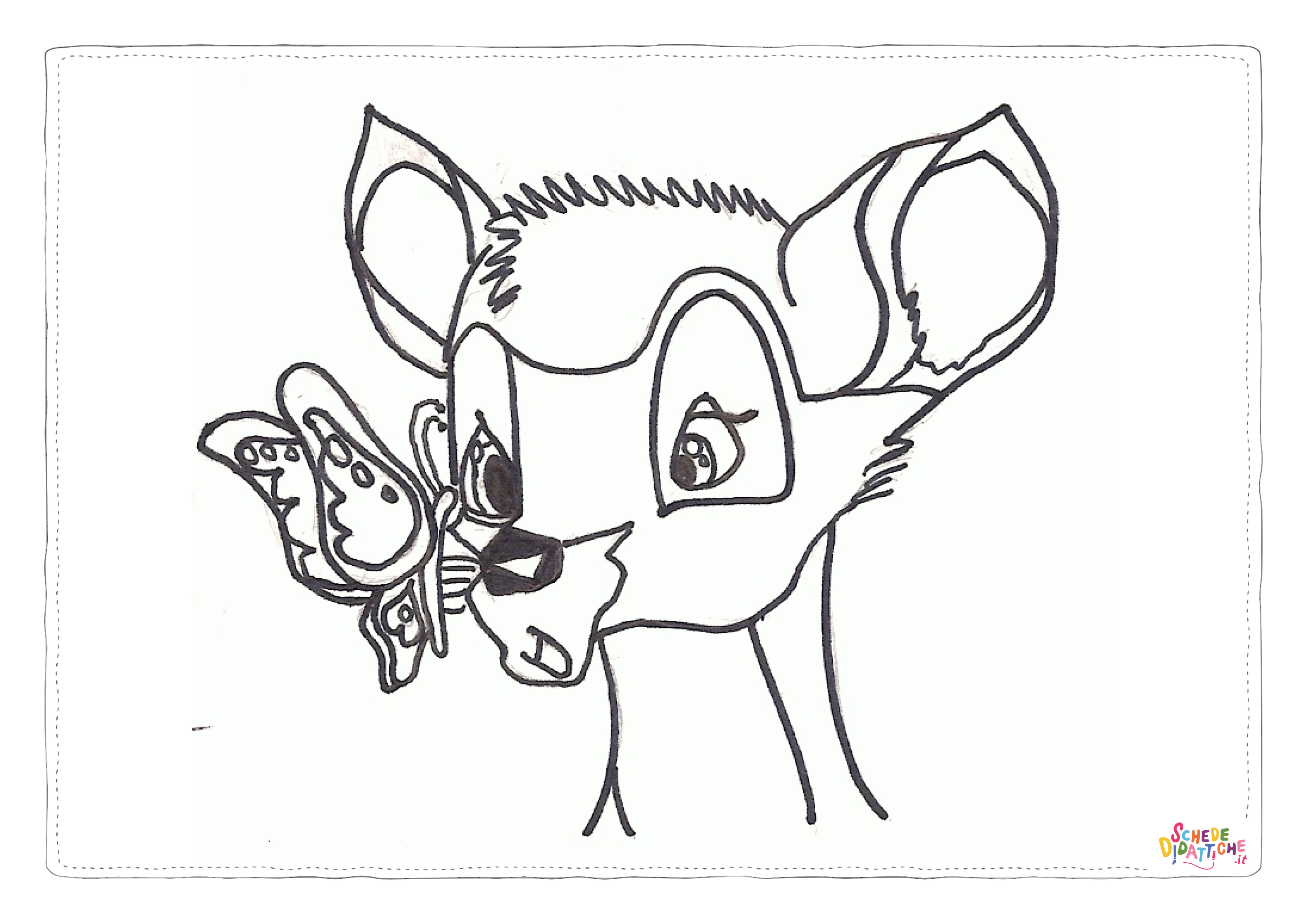 Disegno "Disegno di Bambi da stampare e colorare 16" Disegno di Bambi da stampare e colorare 16