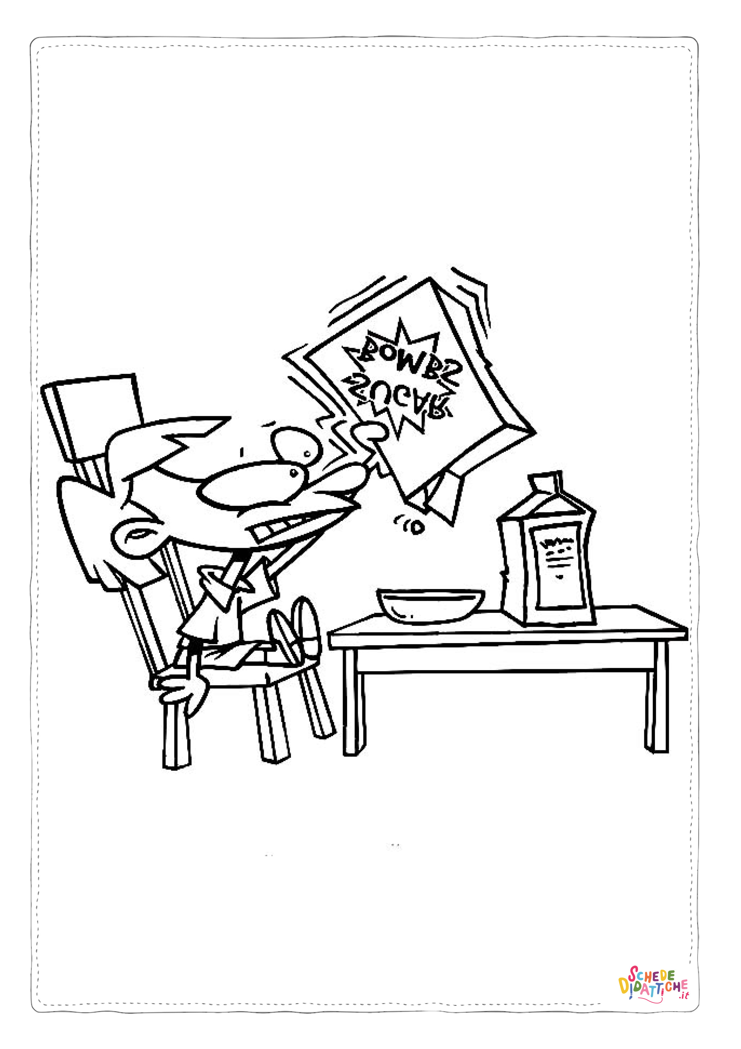Disegno di colazione da stampare e colorare 2