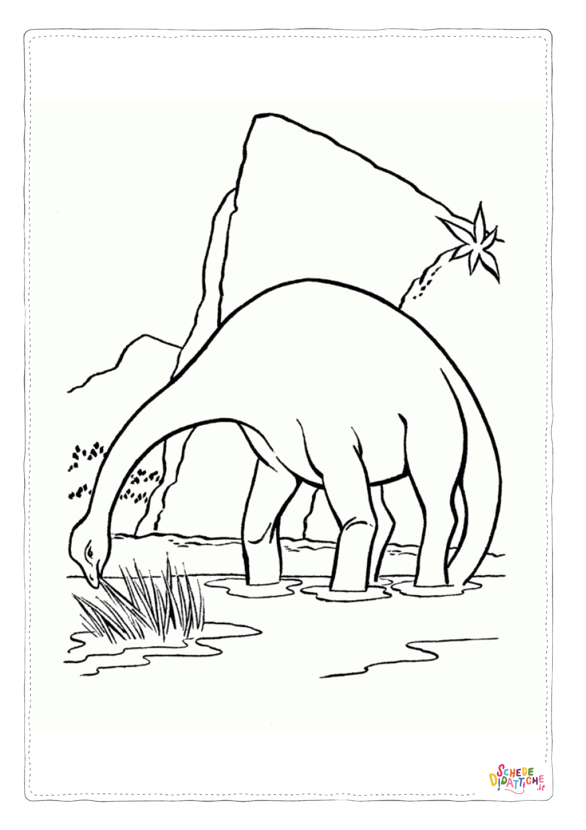 Disegno "Disegno di Brontosauro da stampare e colorare 9" Disegno di Brontosauro da stampare e colorare 9
