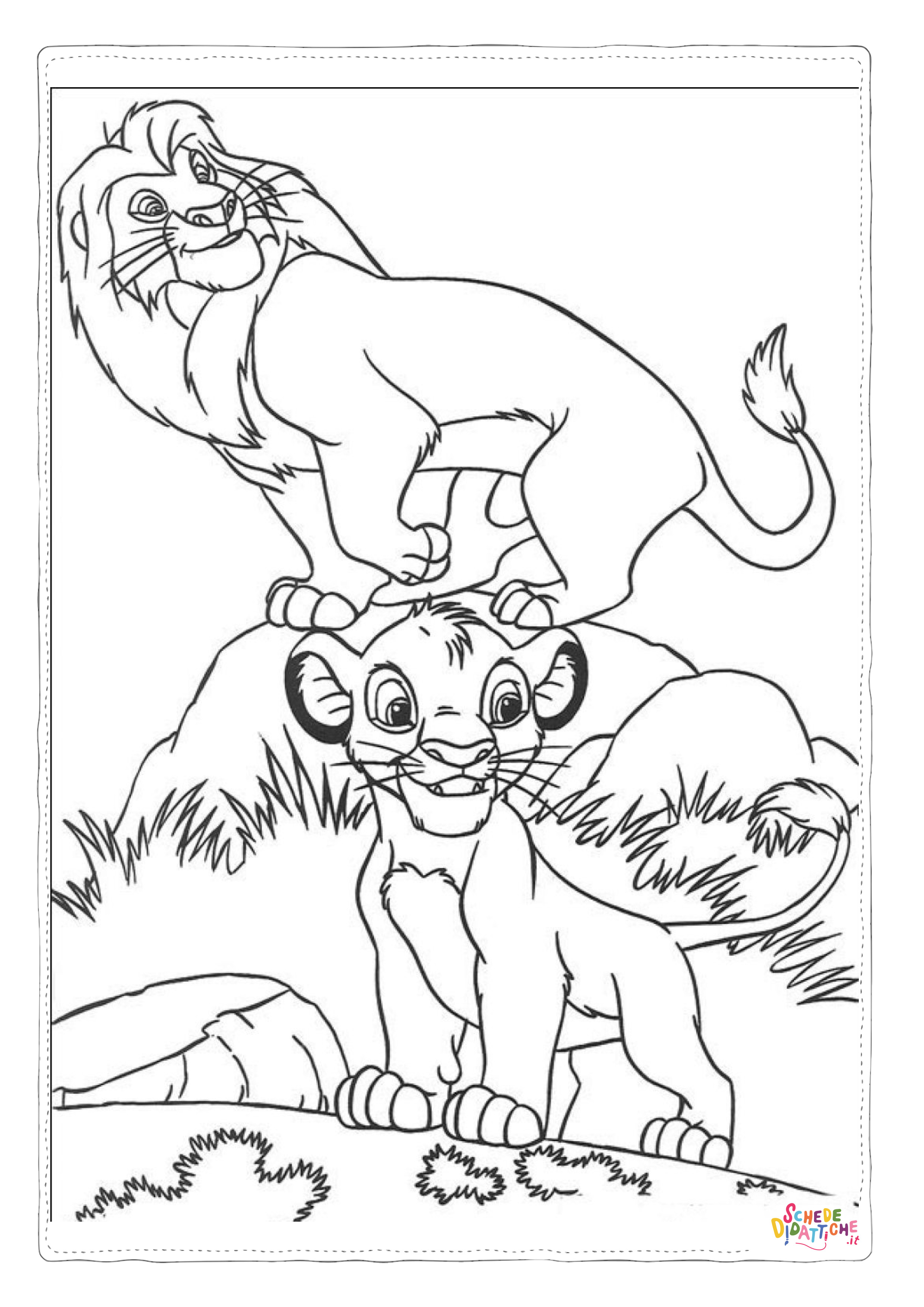 Disegno "Disegno di Re Leone da stampare e colorare 198" Disegno di Re Leone da stampare e colorare 198
