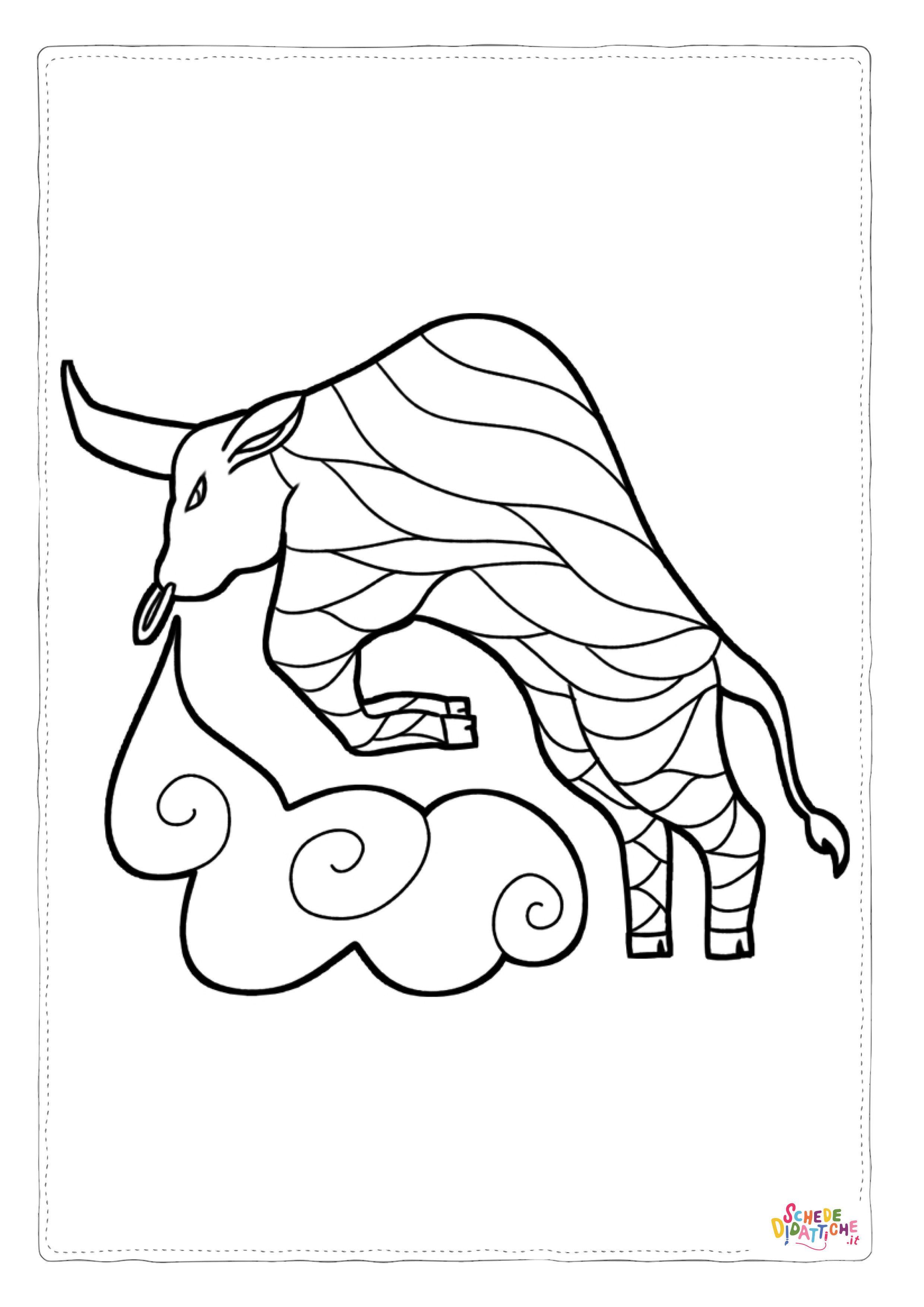 Disegno "Disegno di toro da stampare e colorare 9" Disegno di toro da stampare e colorare 9