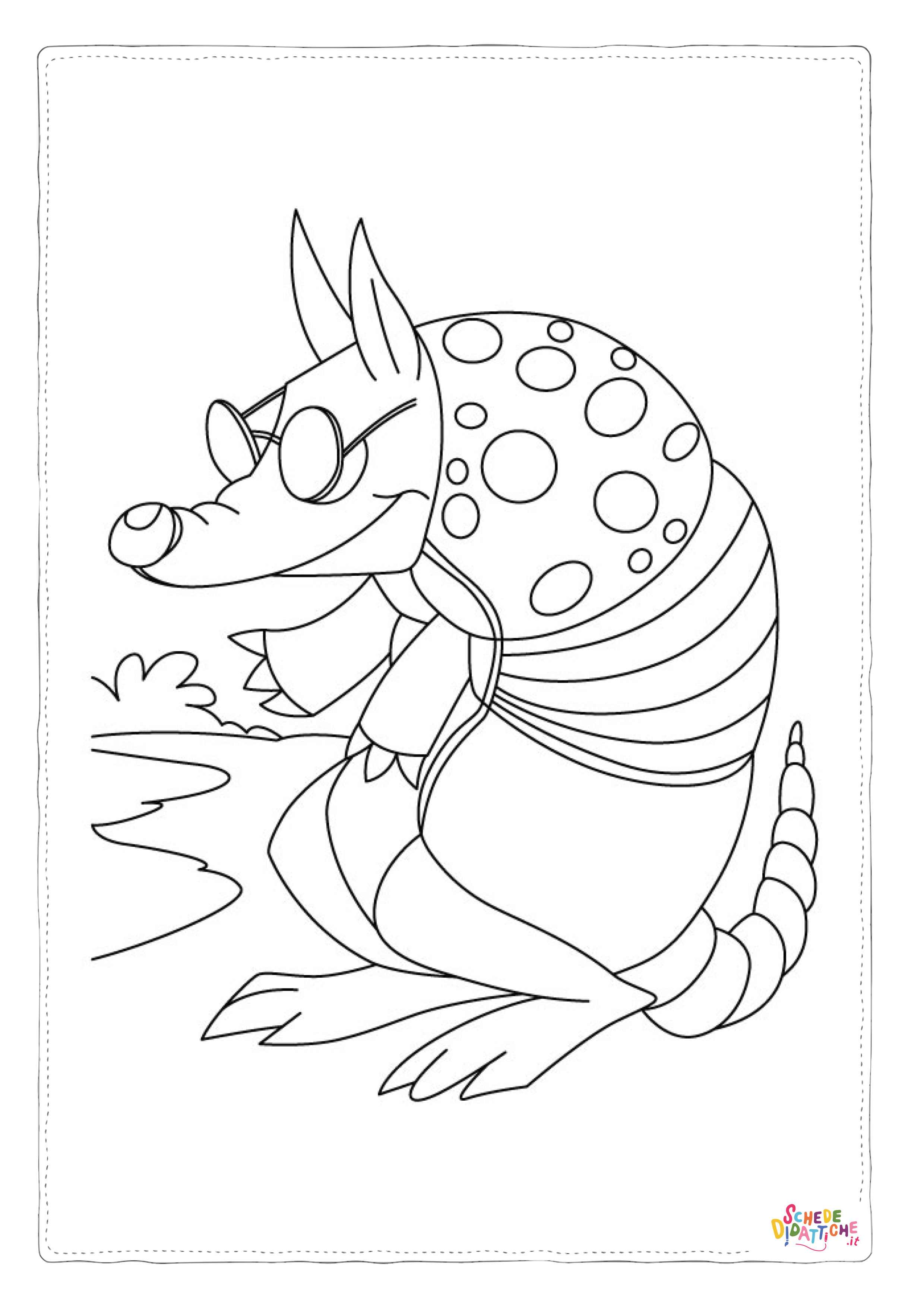 Disegno "Disegno di armadillo da stampare e colorare 2" Disegno di armadillo da stampare e colorare 2