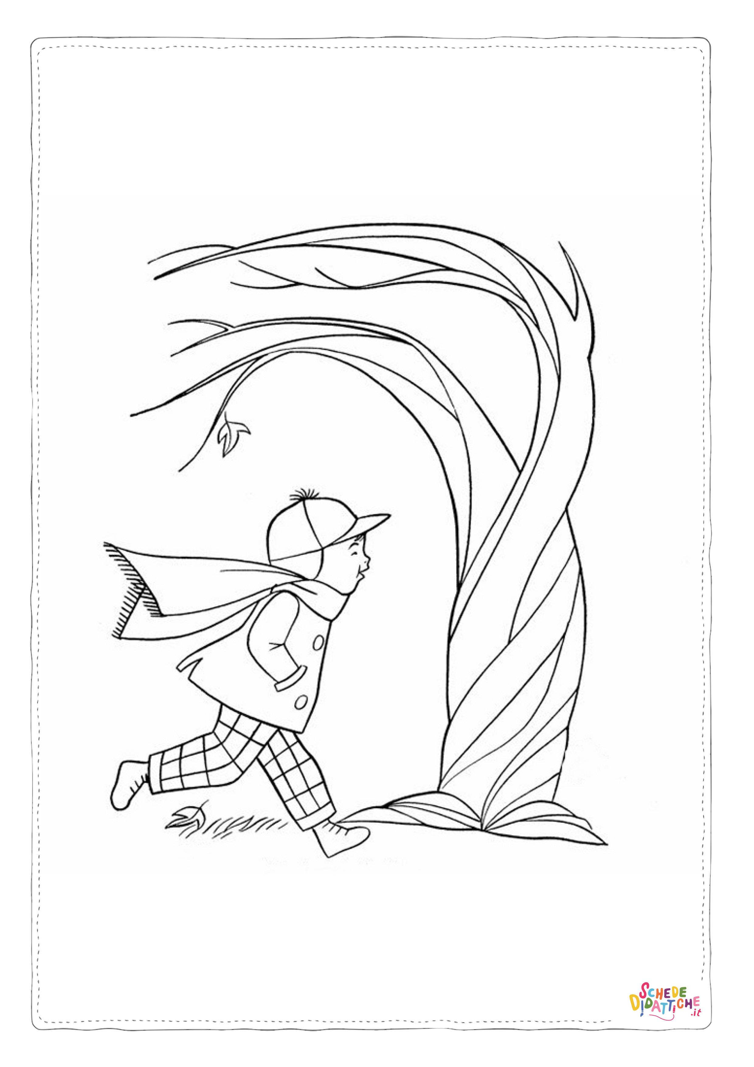 Disegno di vento da stampare e colorare