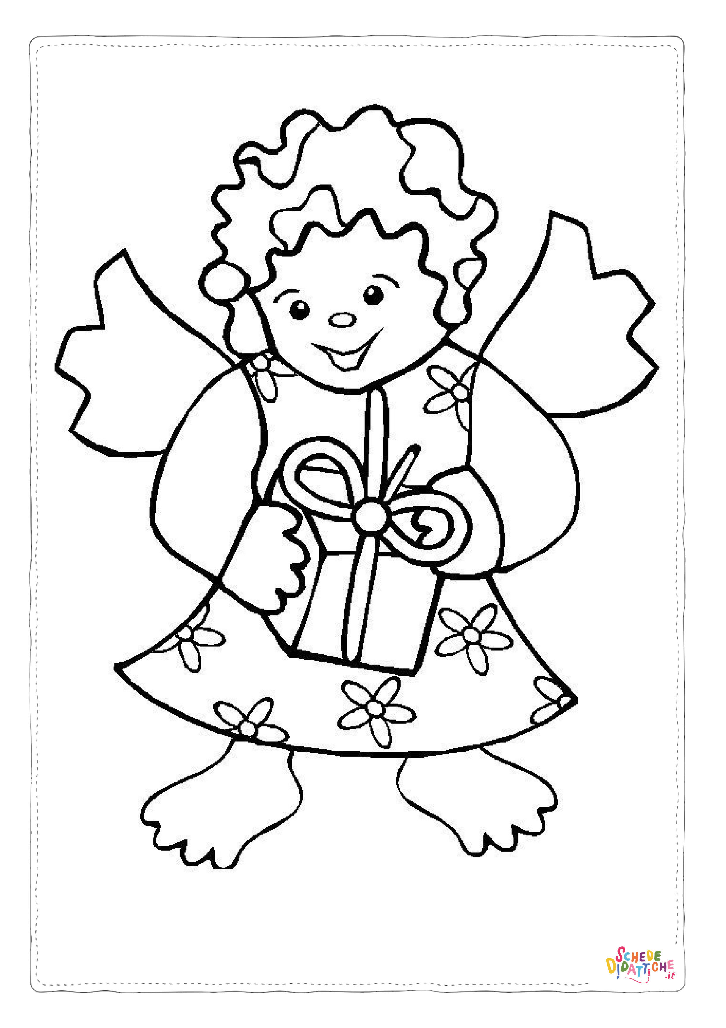 Disegno "Disegno di angelo da stampare e colorare 73" Disegno di angelo da stampare e colorare 73