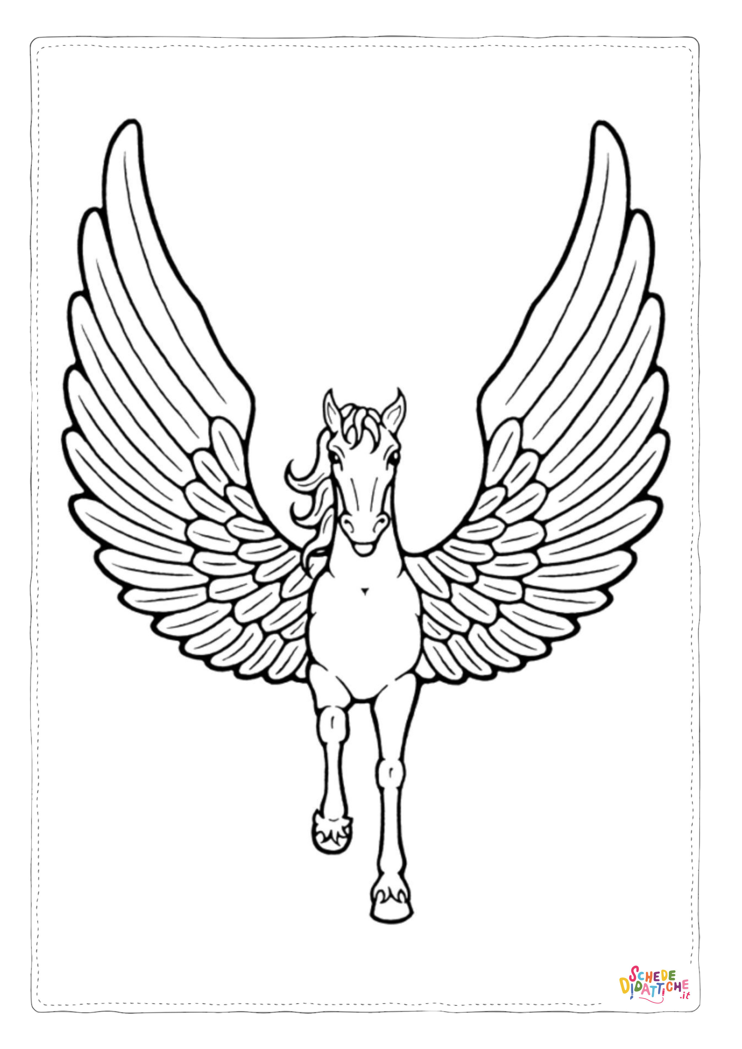 Disegno di cavallo alato da stampare e colorare 6