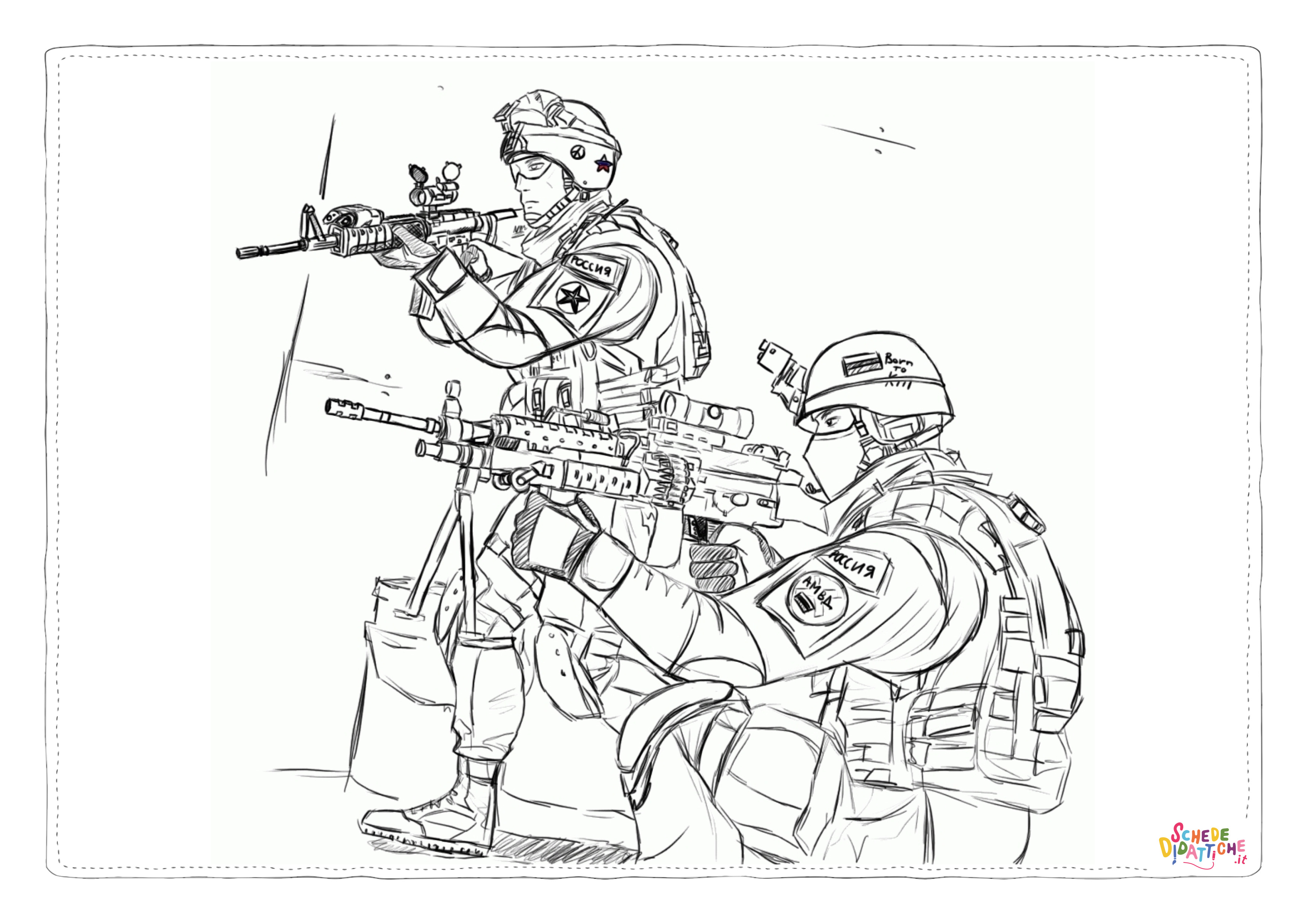 Disegno "Disegno di soldato da stampare e colorare 7" Disegno di soldato da stampare e colorare 7