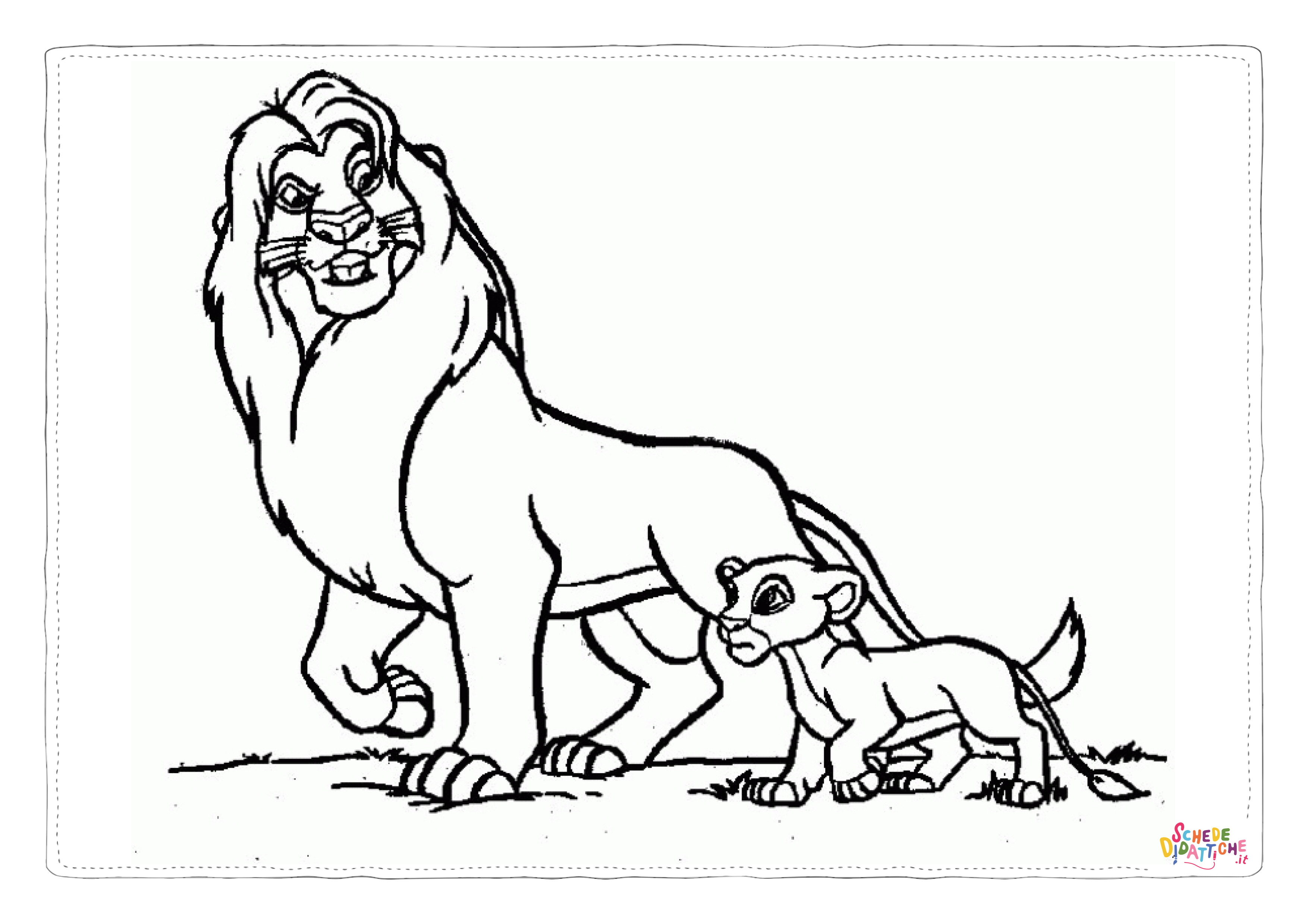 Disegno "Disegno di Re Leone da stampare e colorare 28" Disegno di Re Leone da stampare e colorare 28