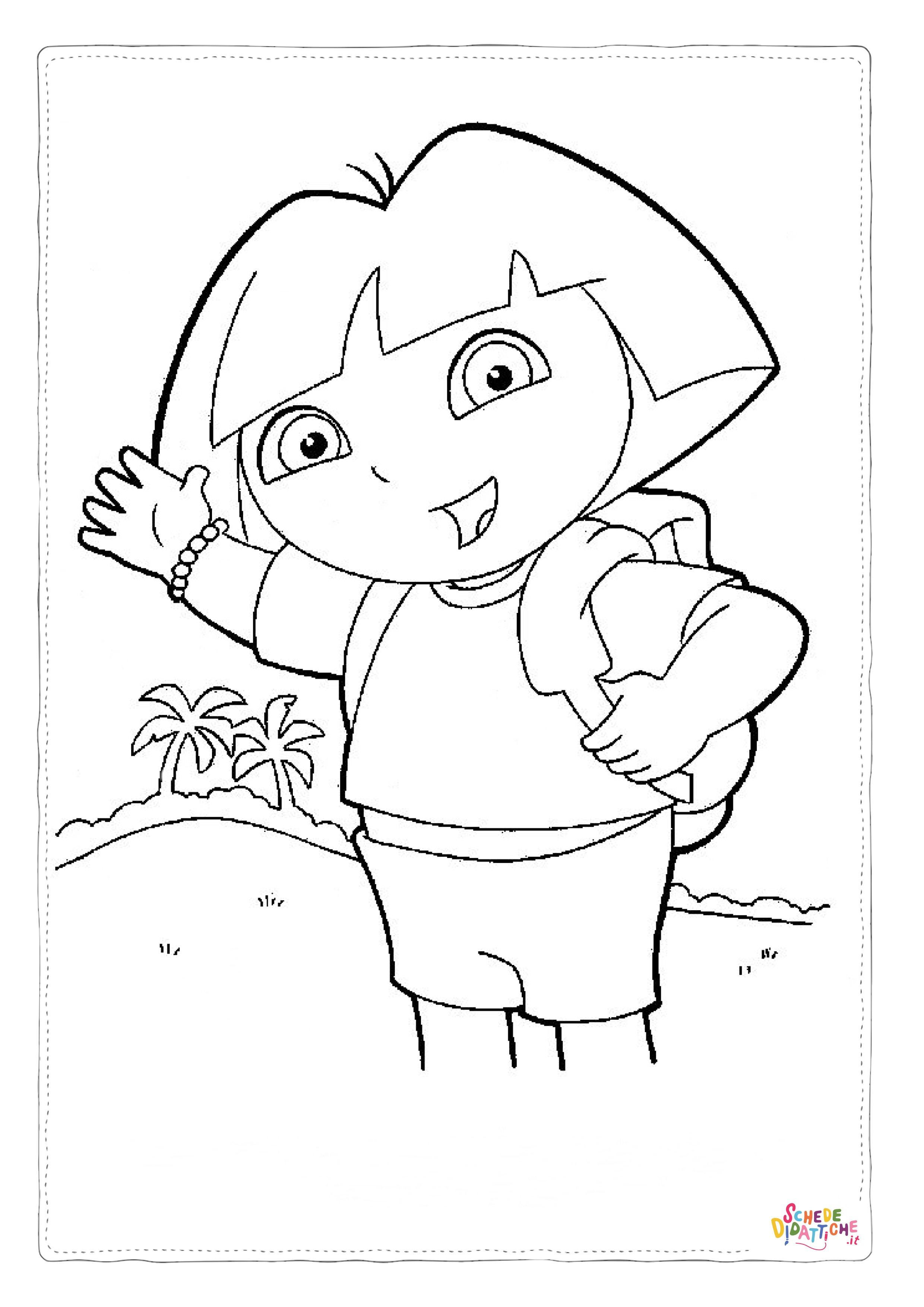 Disegno "Disegno di Dora l'esploratrice da stampare e colorare" Disegno di Dora l'esploratrice da stampare e colorare