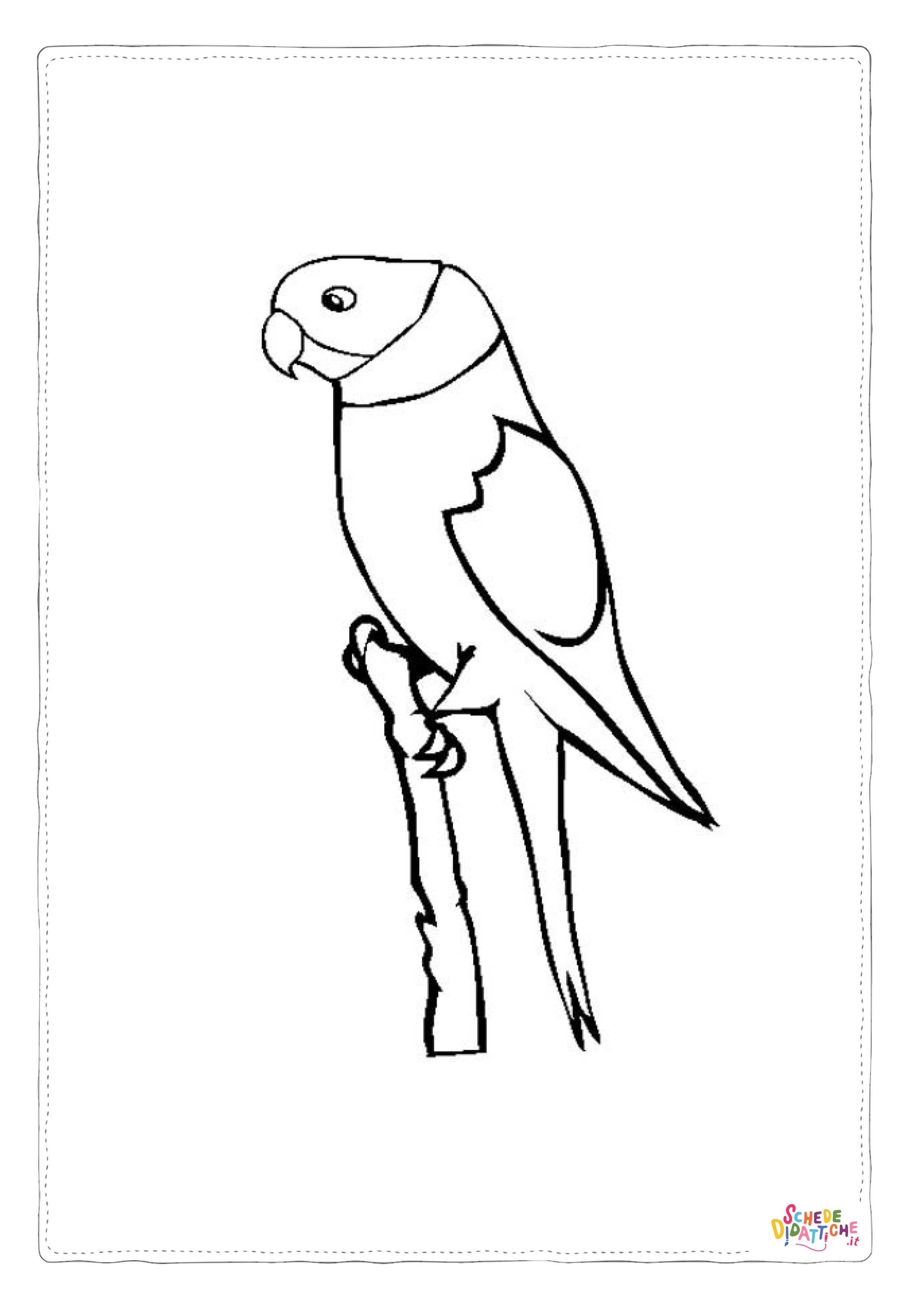 Disegno "Disegno di pappagallo da stampare e colorare 35" Disegno di pappagallo da stampare e colorare 35