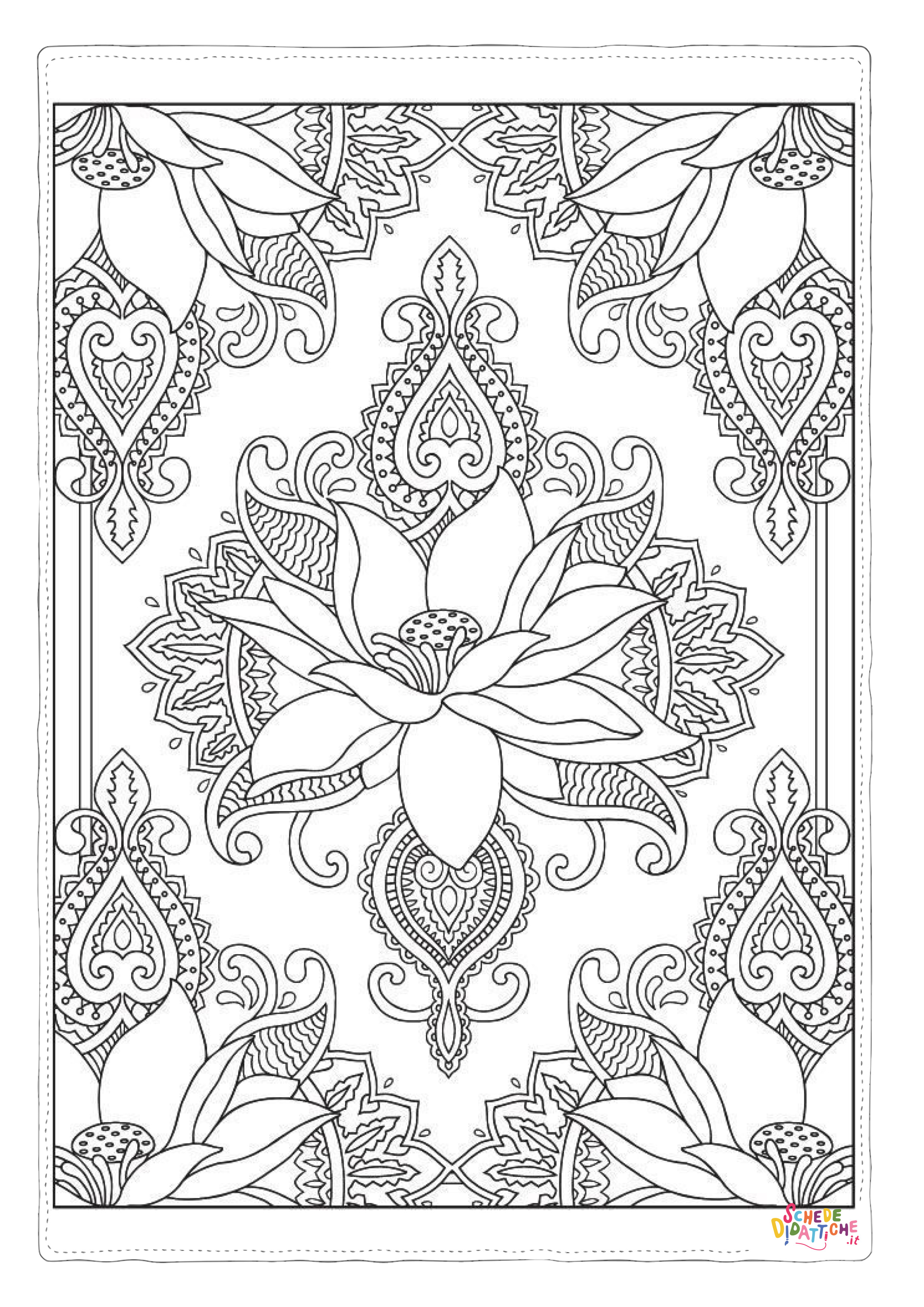 Disegno "Disegno di mandala da stampare e colorare 1306" Disegno di mandala da stampare e colorare 1306