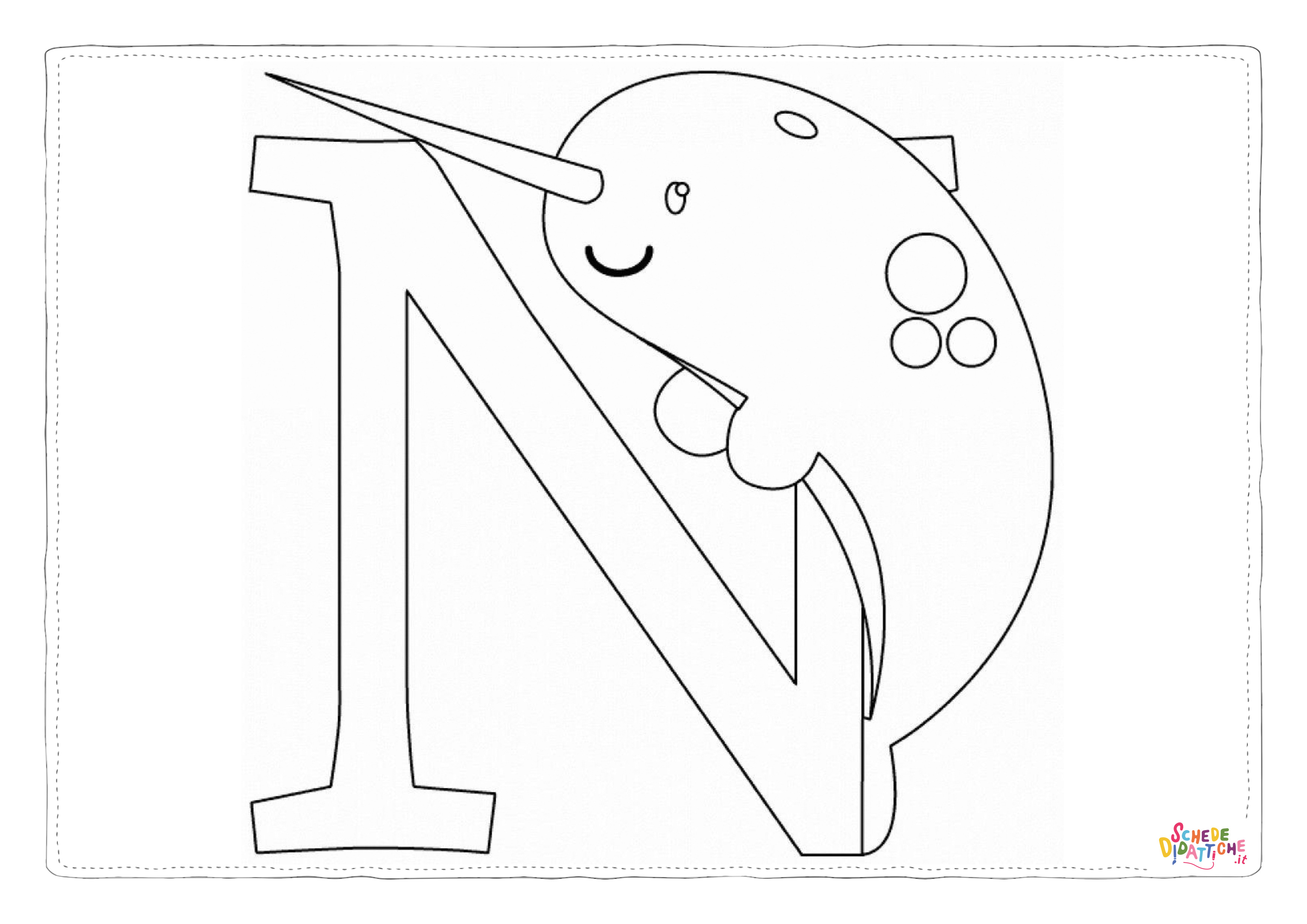 Disegno di lettera dell'alfabeto da stampare e colorare 242