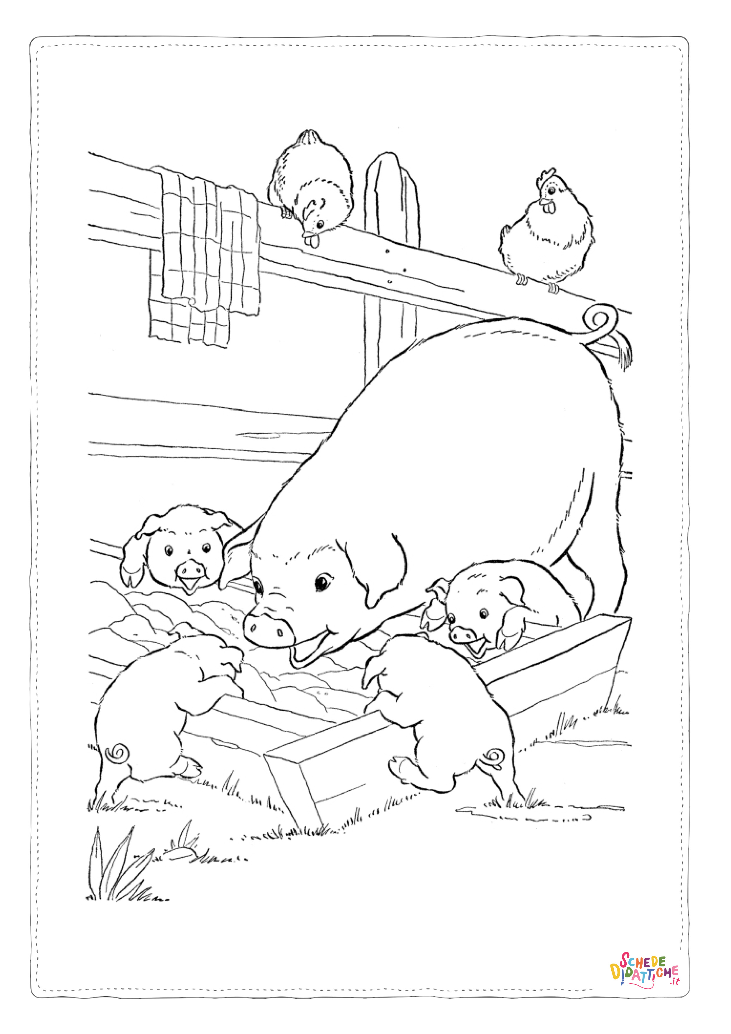 Disegno "Disegno di maiale da stampare e colorare 16" Disegno di maiale da stampare e colorare 16