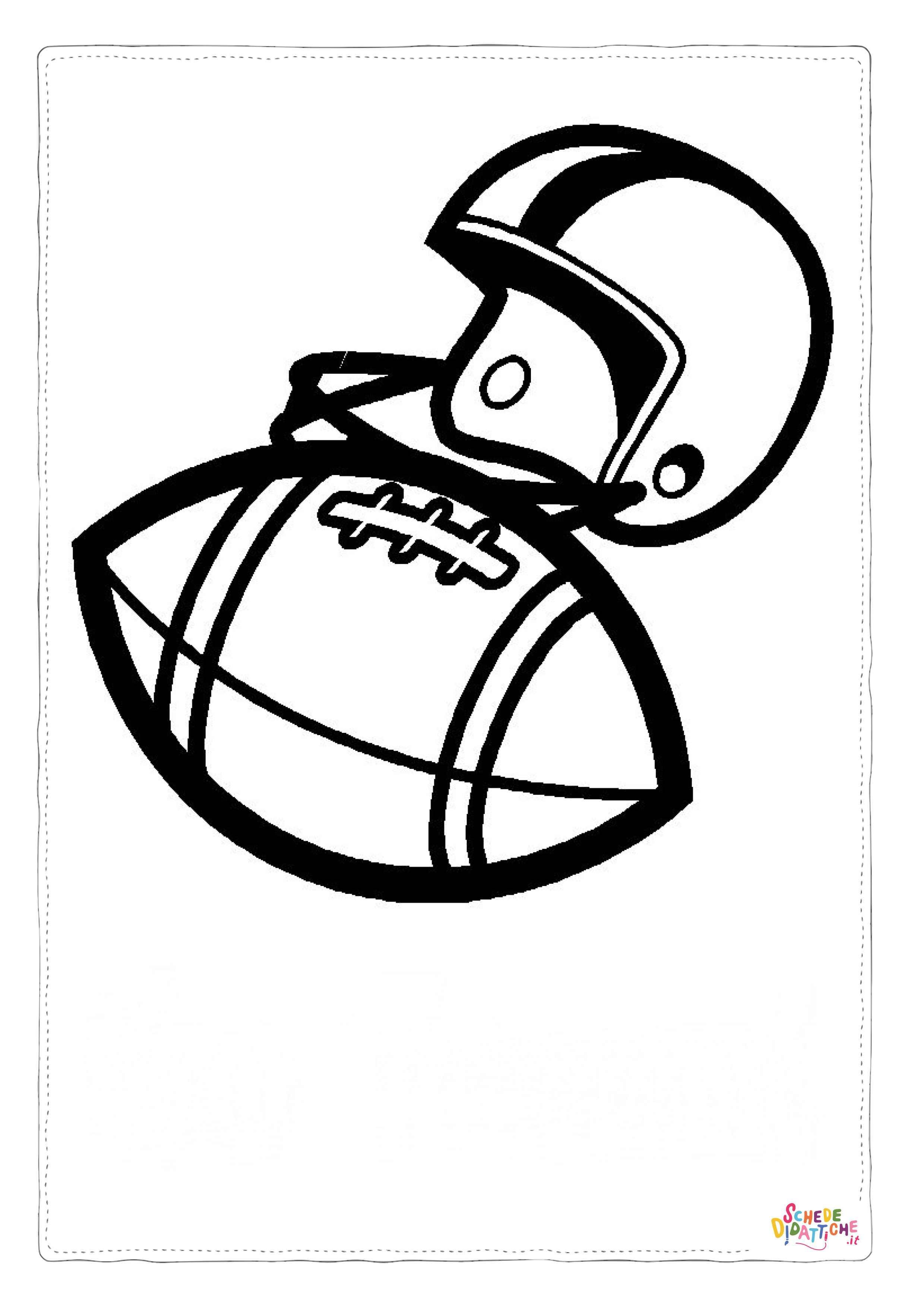 Disegno "Disegno di football americano da stampare e colorare 11" Disegno di football americano da stampare e colorare 11
