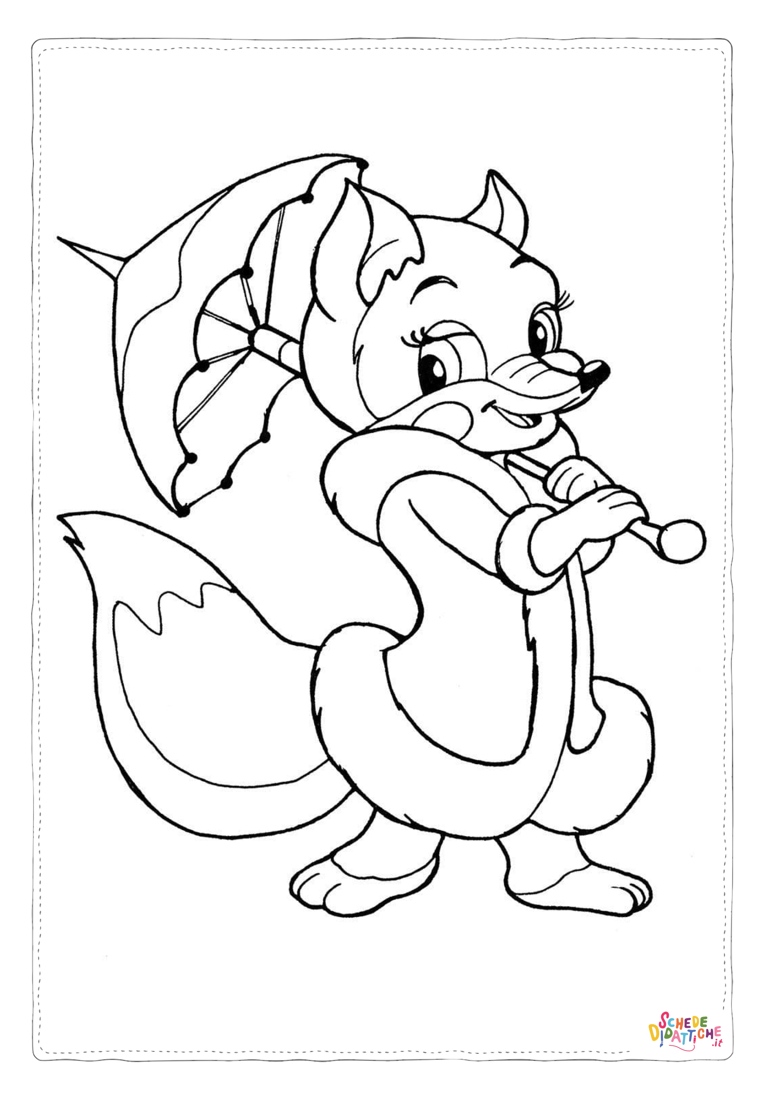Disegno "Disegno di volpe da stampare e colorare 42" Disegno di volpe da stampare e colorare 42