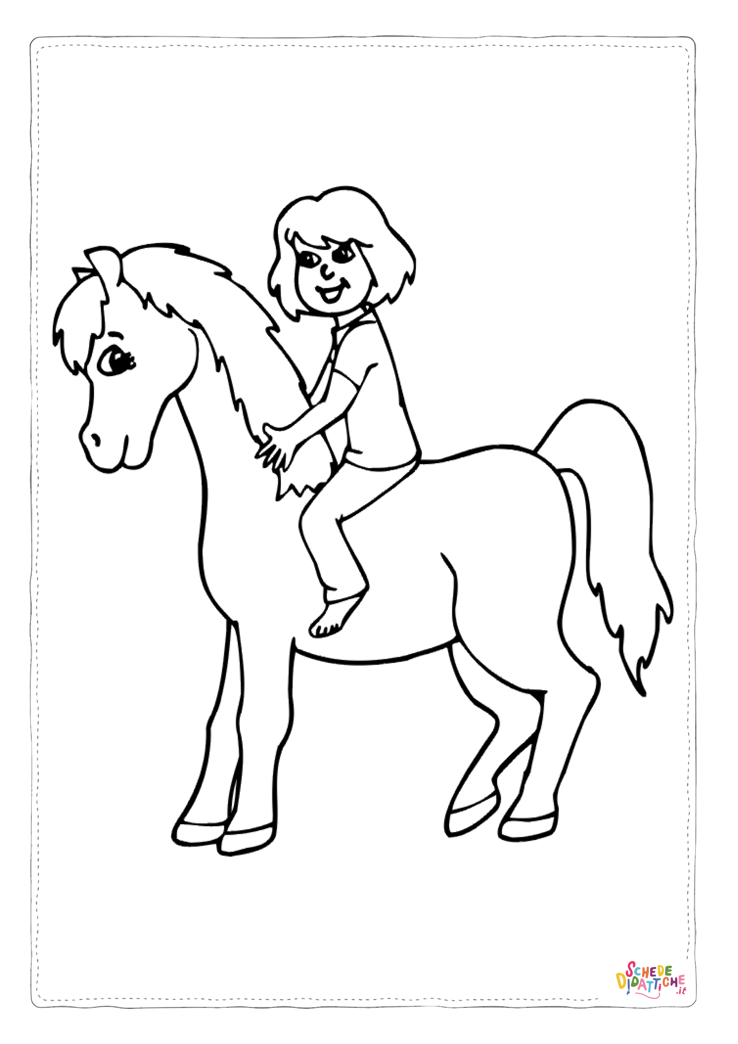 Disegno di equitazione da stampare e colorare 11