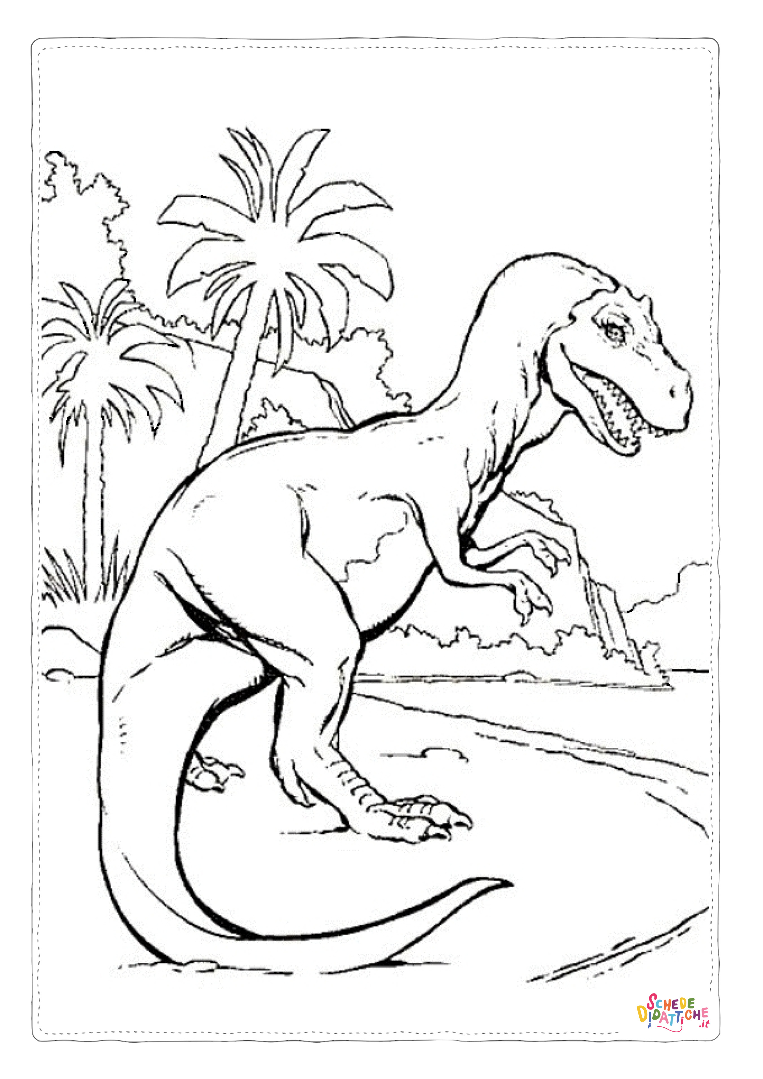 Disegno di Tirannosauro da stampare e colorare 6