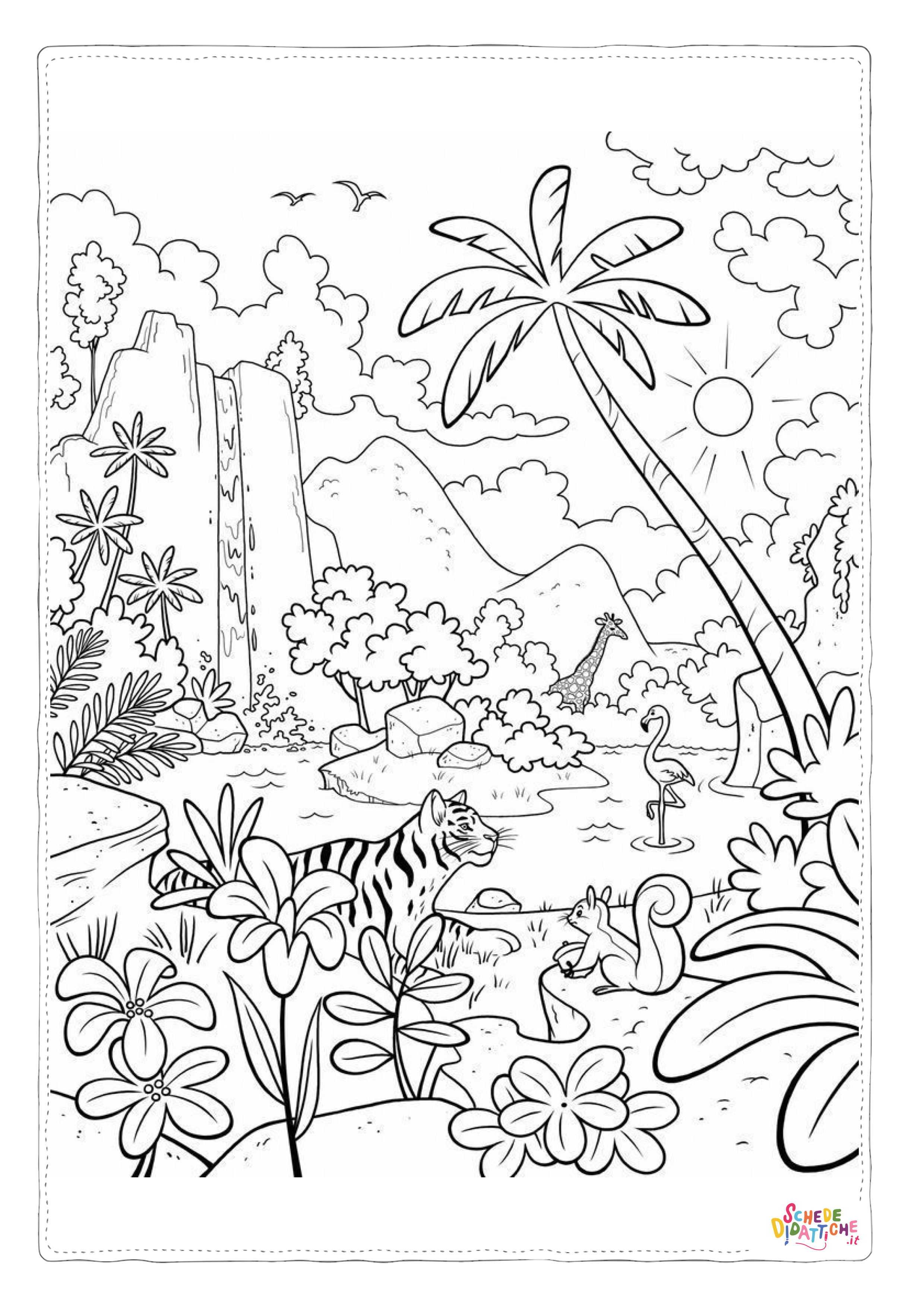 Disegno di paesaggio da stampare e colorare 16