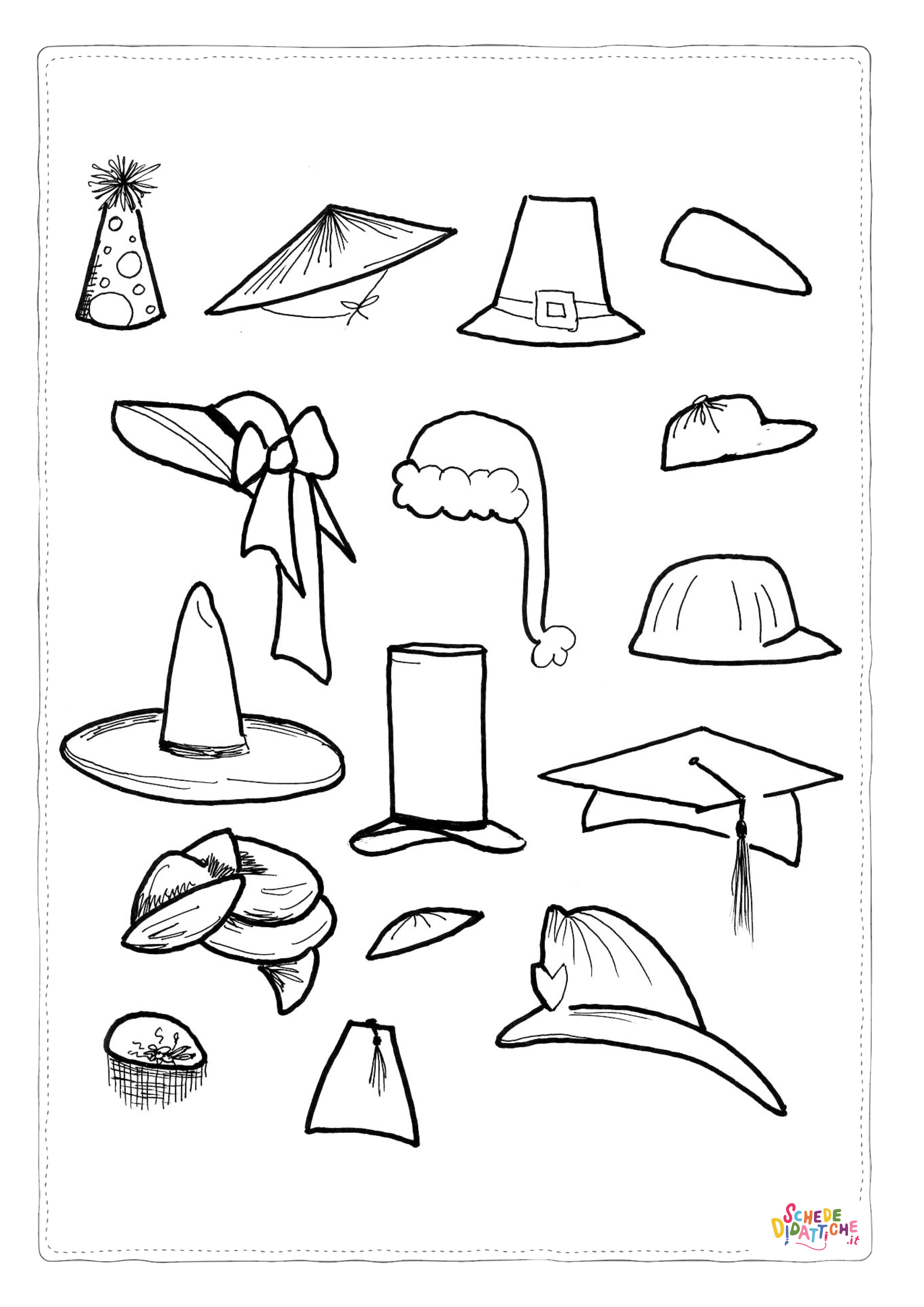 Disegno di cappello da stampare e colorare 10