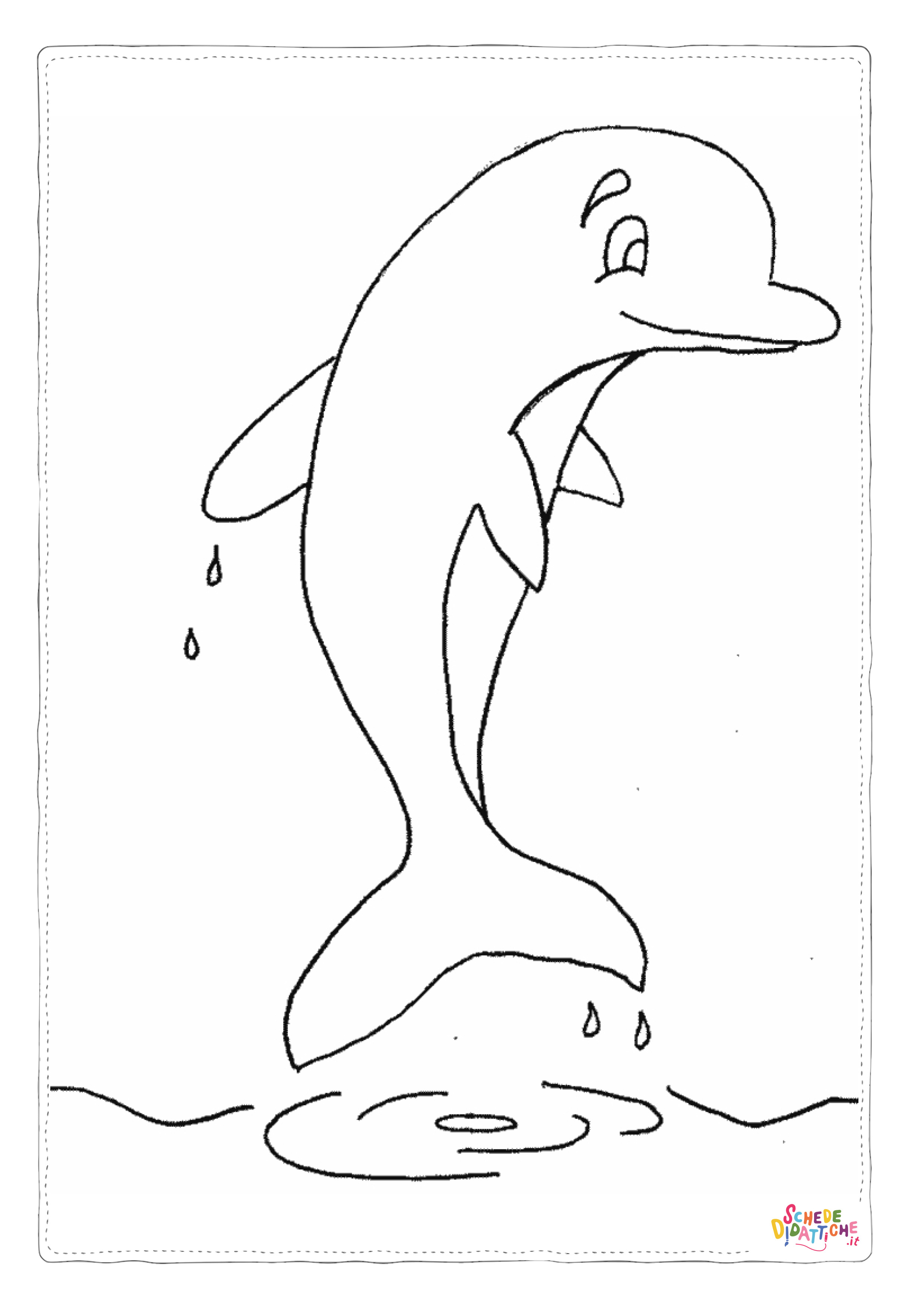Disegno "Disegno di delfino da stampare e colorare 13" Disegno di delfino da stampare e colorare 13