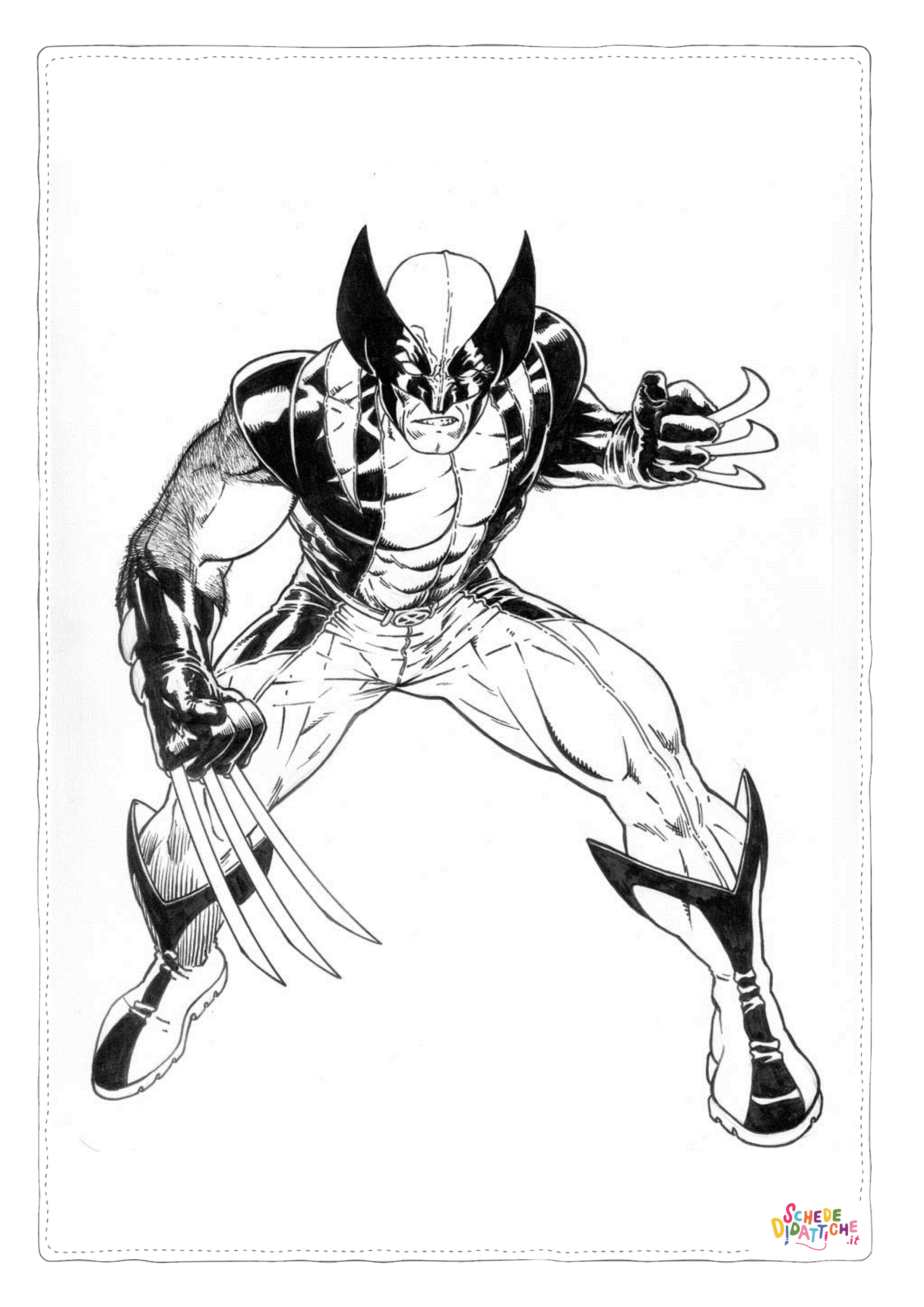 Disegno di Wolverine da stampare e colorare 12