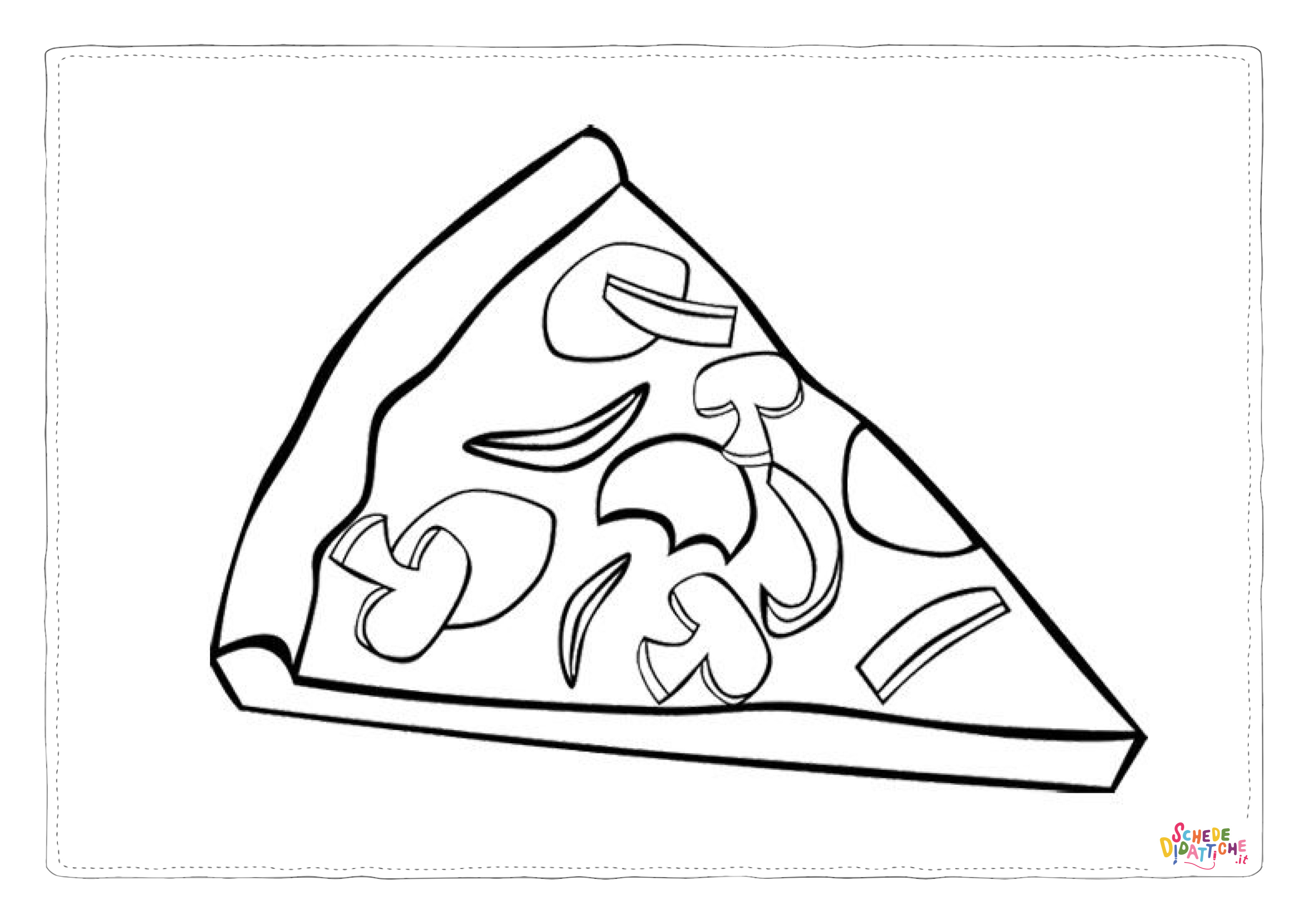 Disegno di pizza da stampare e colorare 14