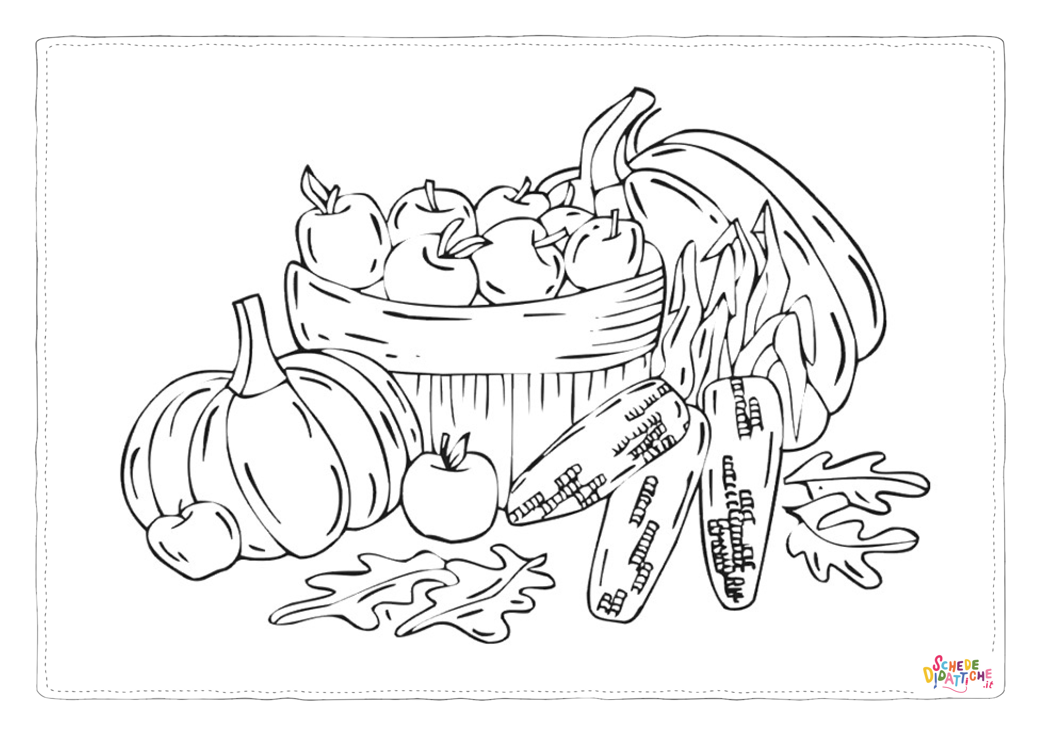 Disegno di cesto di frutta da stampare e colorare 25