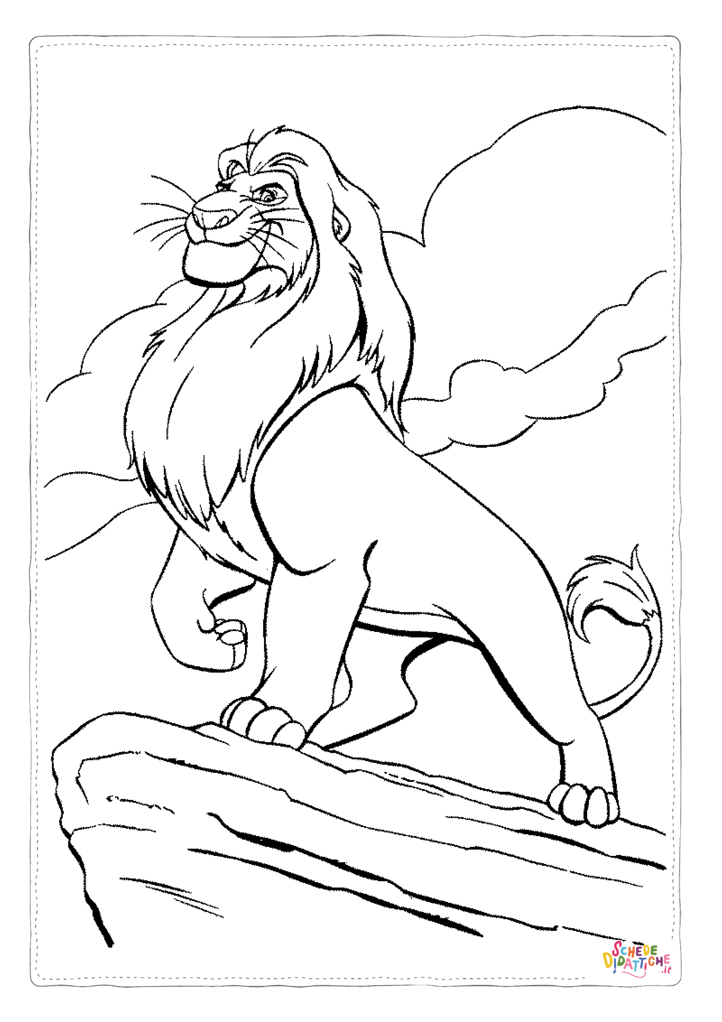 Disegno "Disegno di Re Leone da stampare e colorare 59" Disegno di Re Leone da stampare e colorare 59
