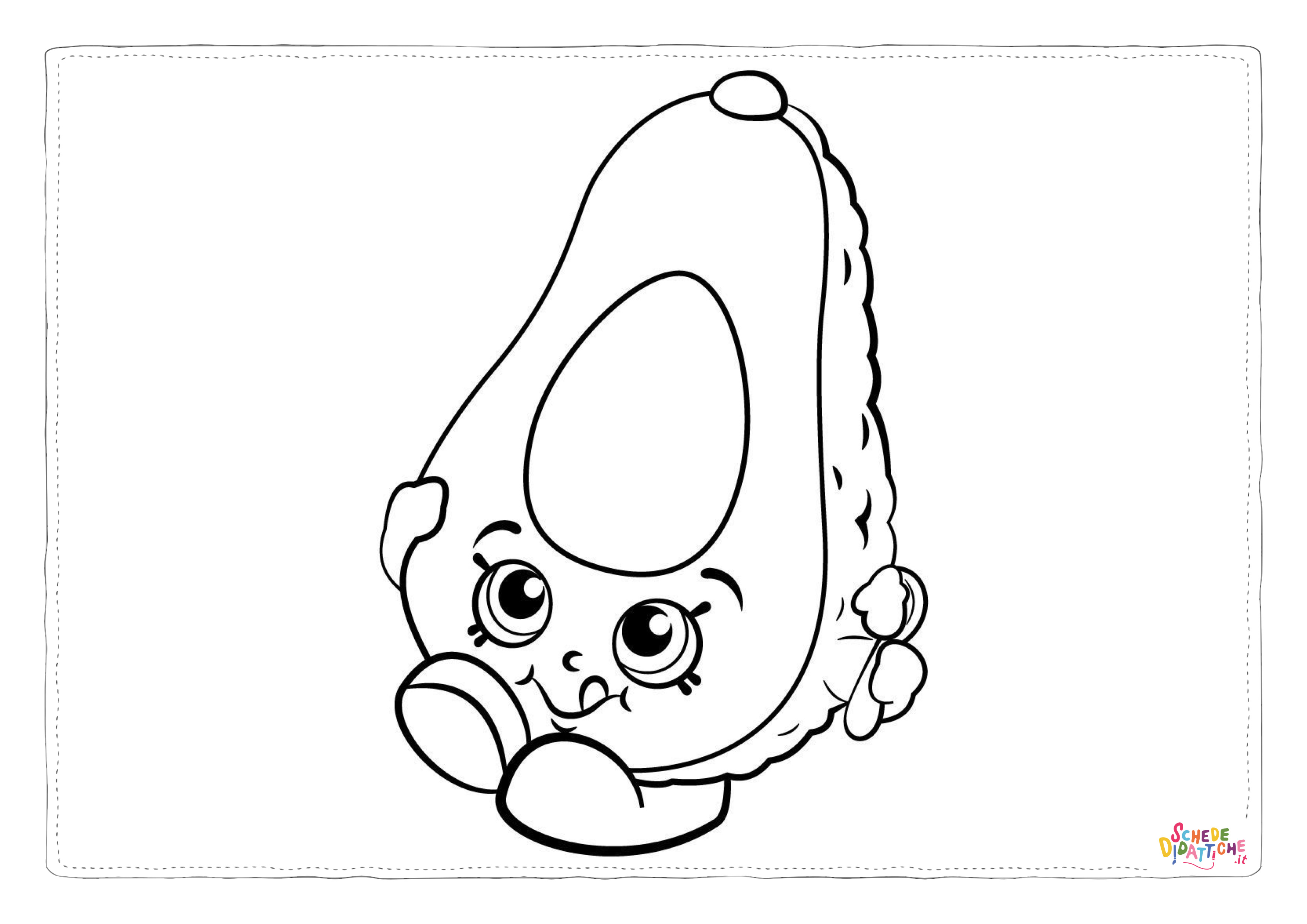 Disegno di avocado da stampare e colorare 3