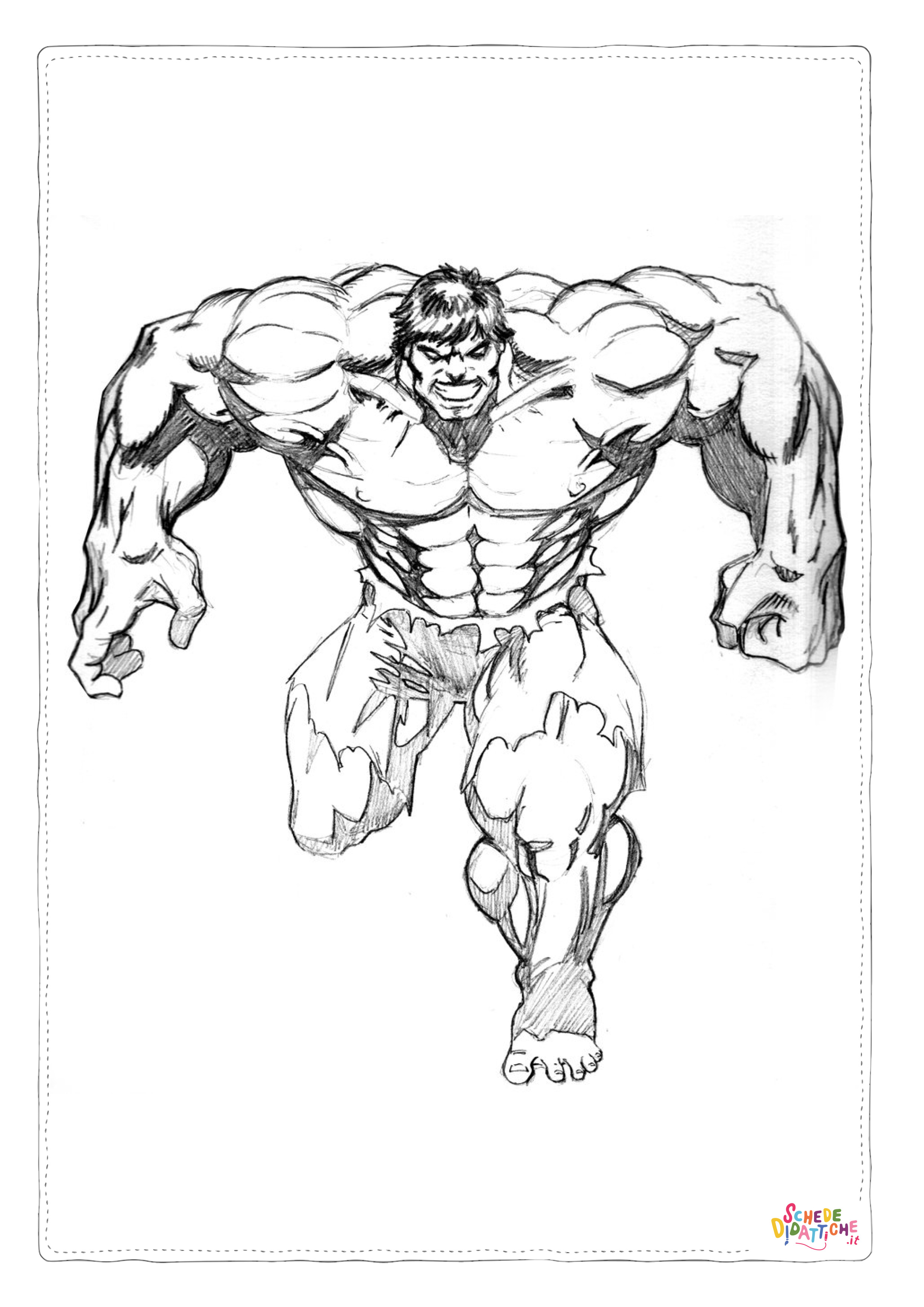 Disegno "Disegno di Hulk da stampare e colorare 132" Disegno di Hulk da stampare e colorare 132