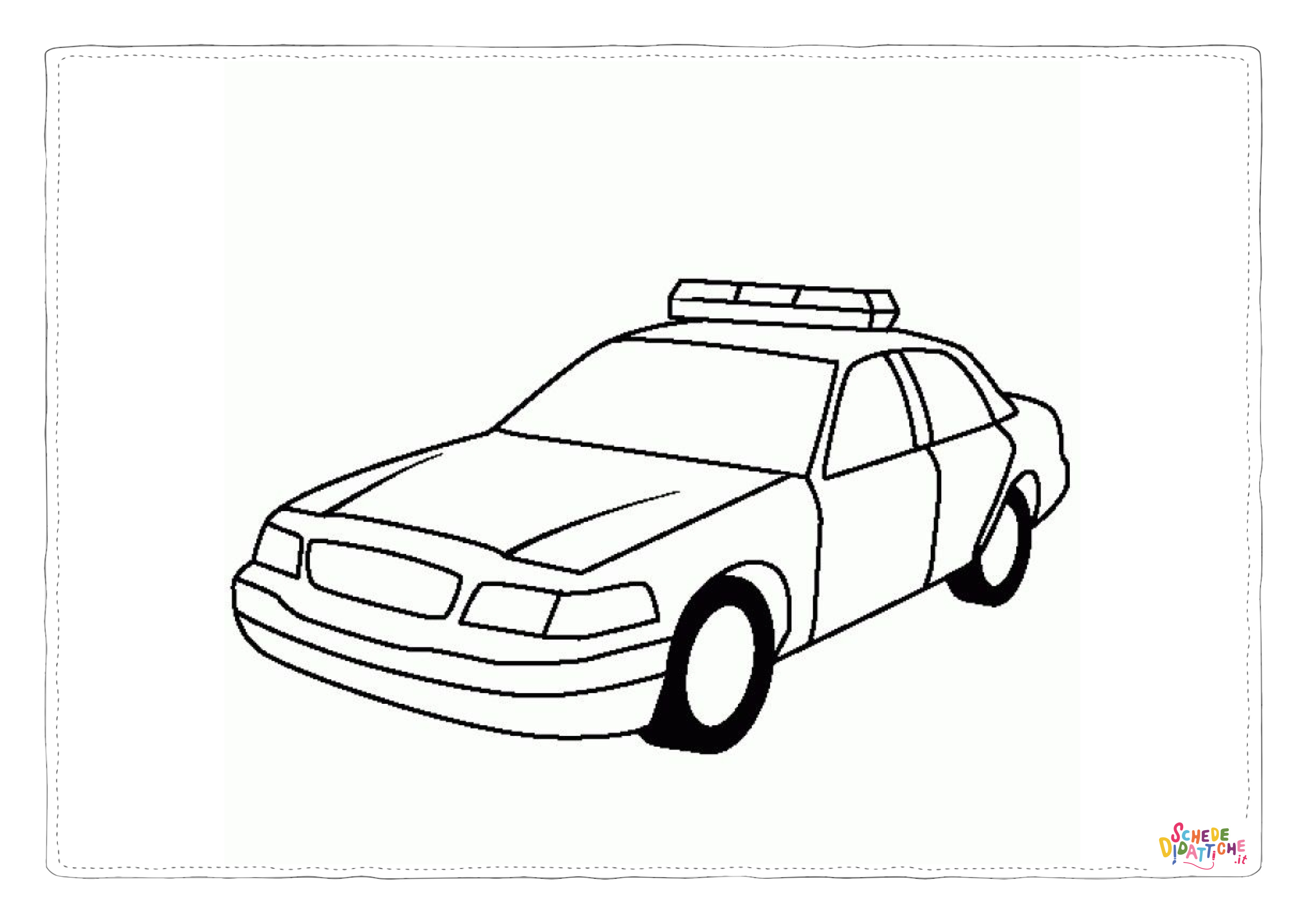Disegno "Disegno di auto della polizia da stampare e colorare 8" Disegno di auto della polizia da stampare e colorare 8