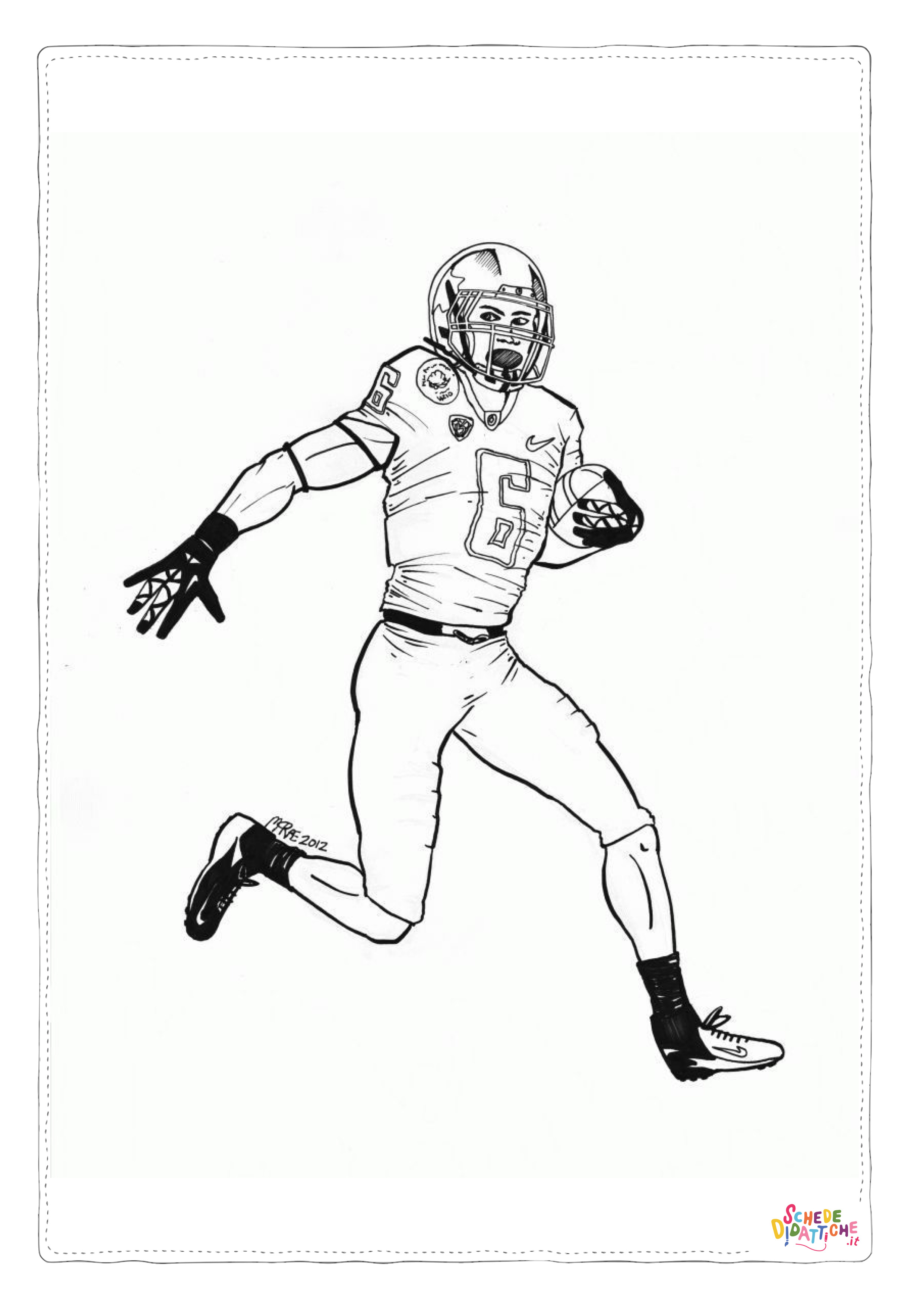 Disegno "Disegno di football americano da stampare e colorare 38" Disegno di football americano da stampare e colorare 38