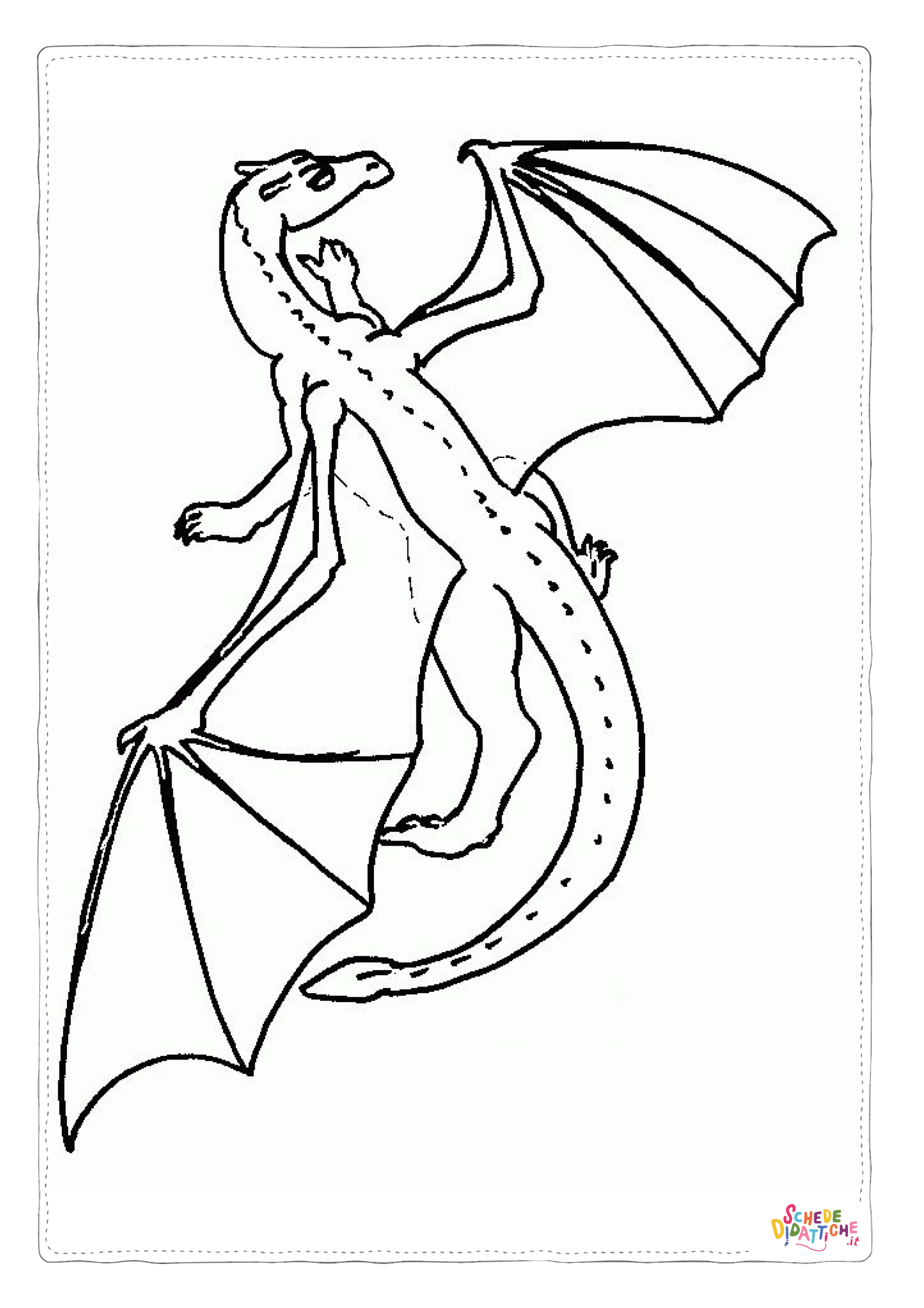 Disegno "Disegno di dragone da stampare e colorare 22" Disegno di dragone da stampare e colorare 22