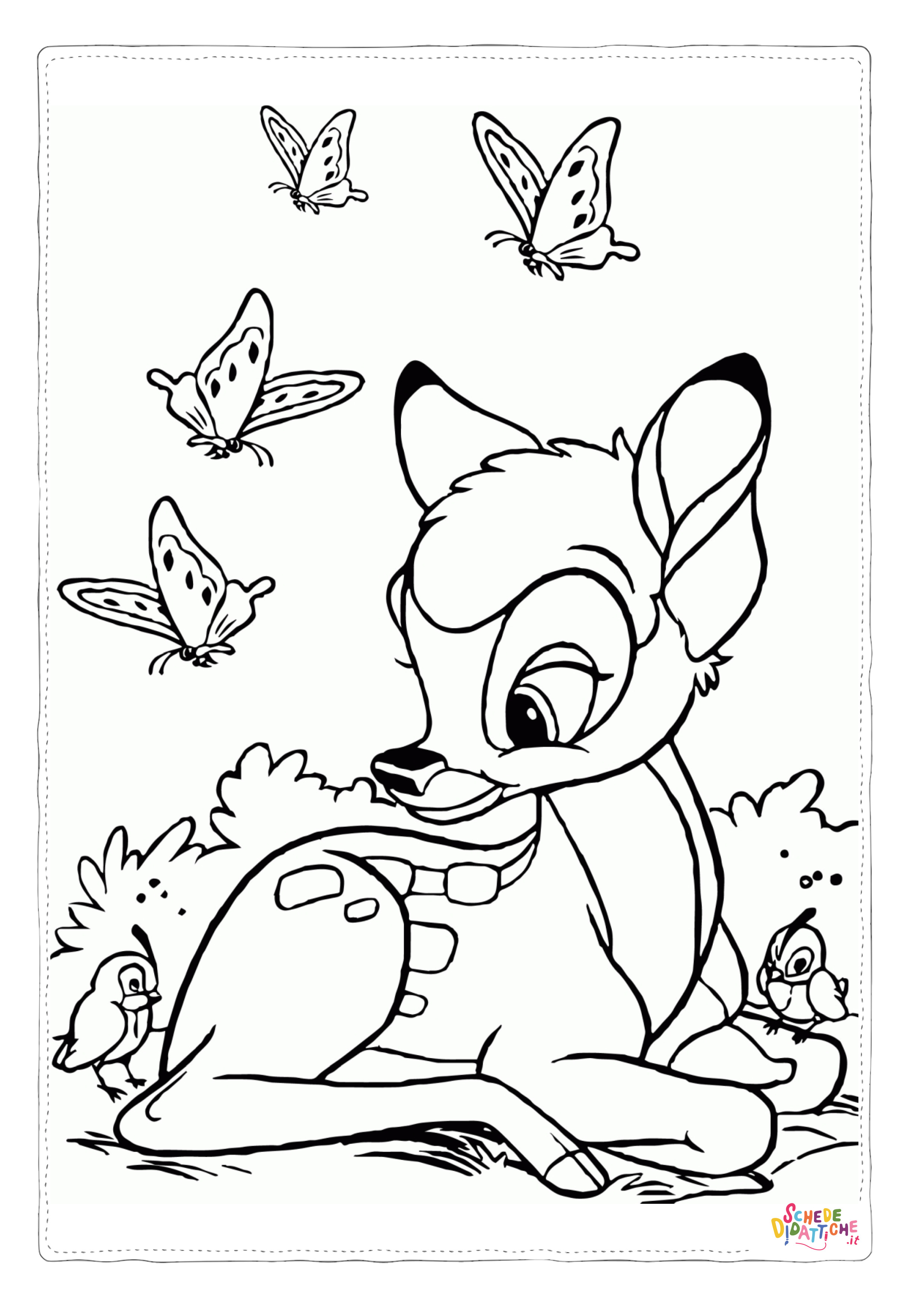 Disegno "Disegno di Bambi da stampare e colorare 17" Disegno di Bambi da stampare e colorare 17