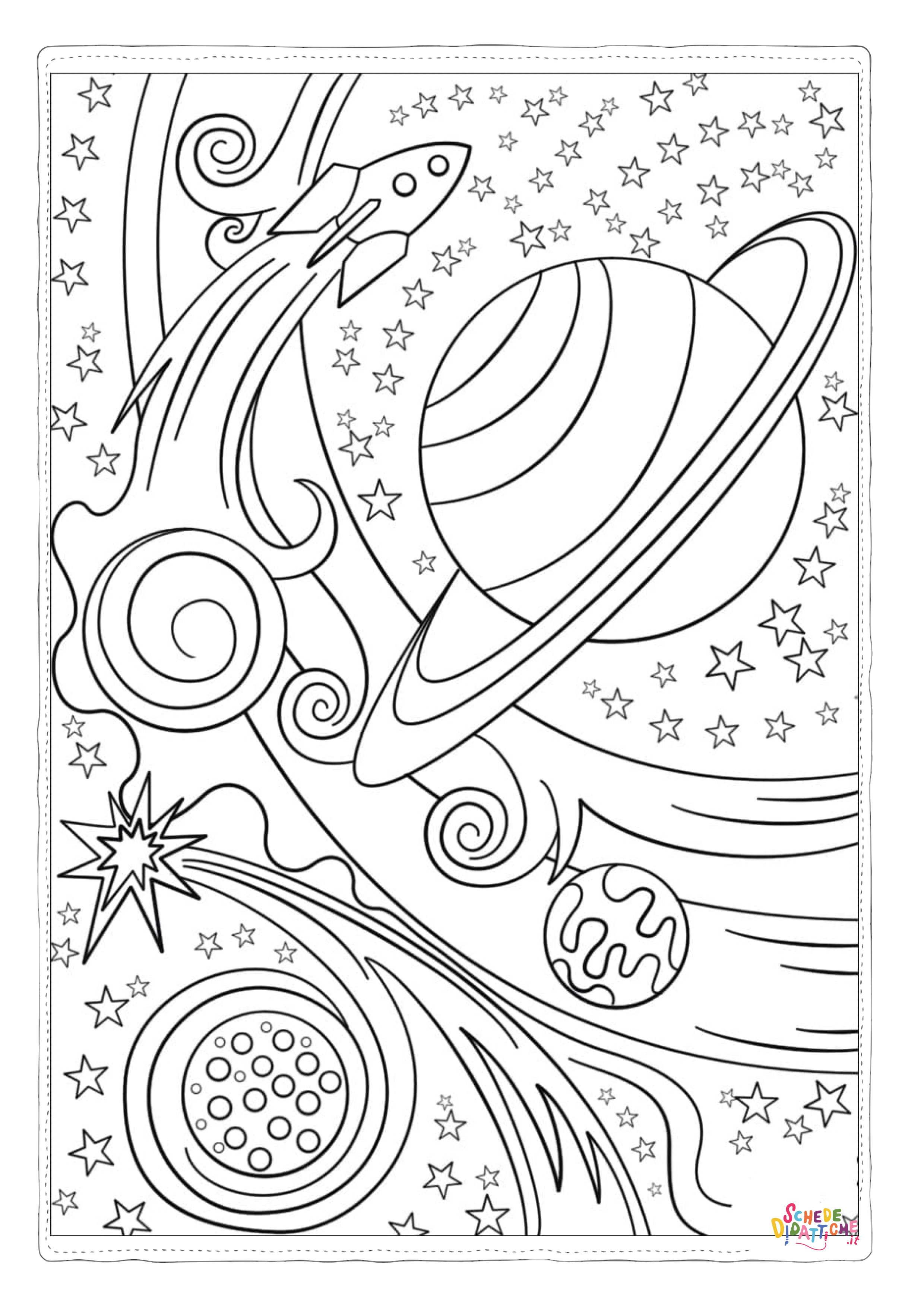 Disegno di pianeta da stampare e colorare 28