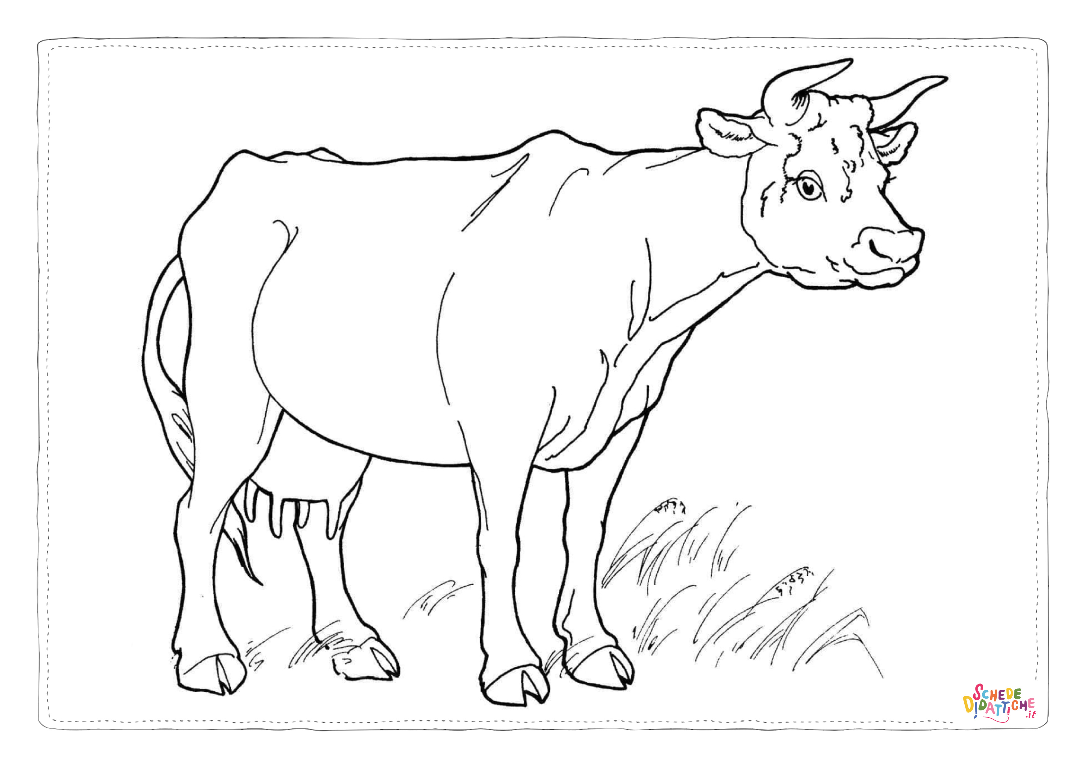 Disegno "Disegno di mucca da stampare e colorare 88" Disegno di mucca da stampare e colorare 88