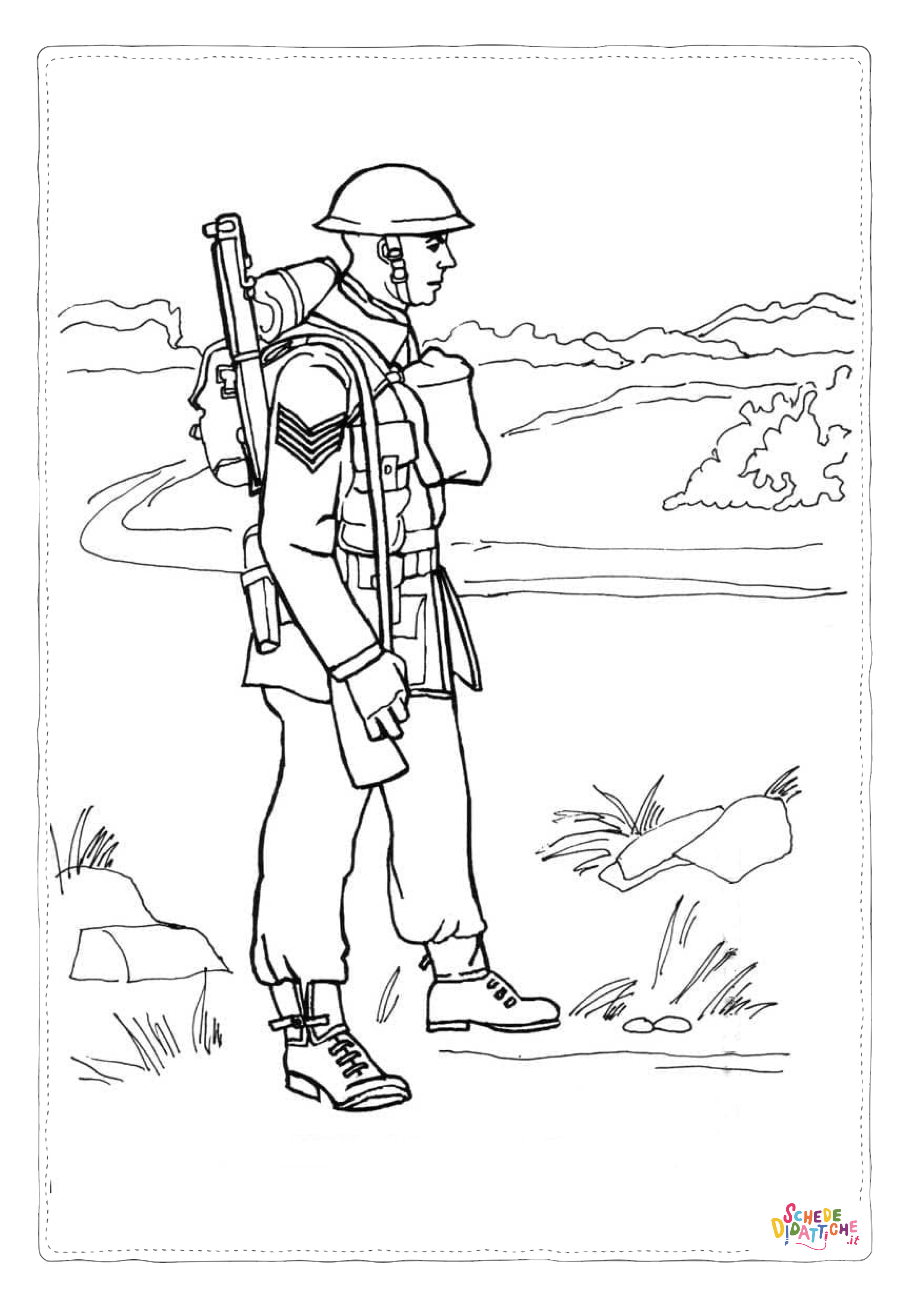 Disegno di soldato da stampare e colorare 18