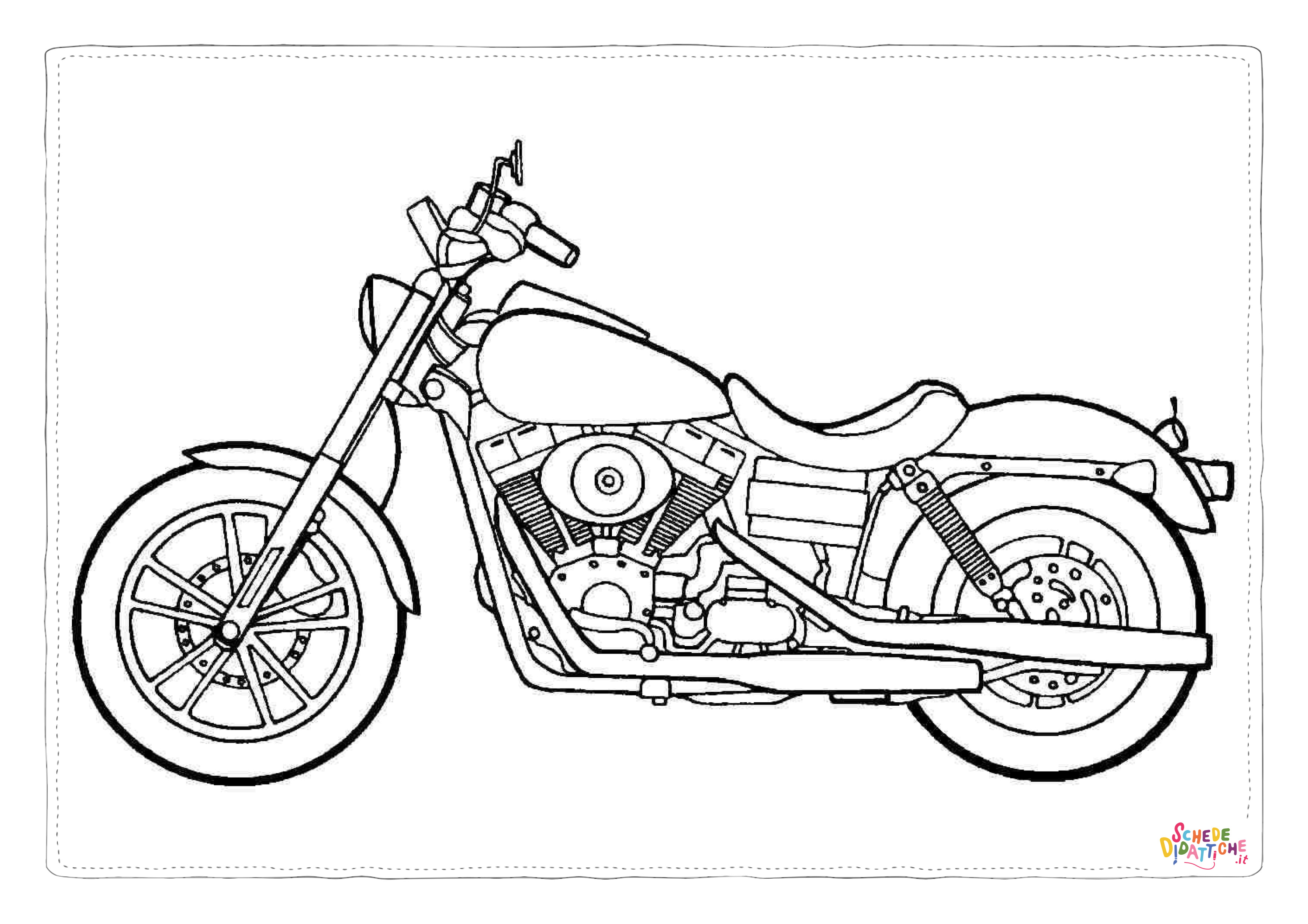 Disegno di moto da stampare e colorare 4
