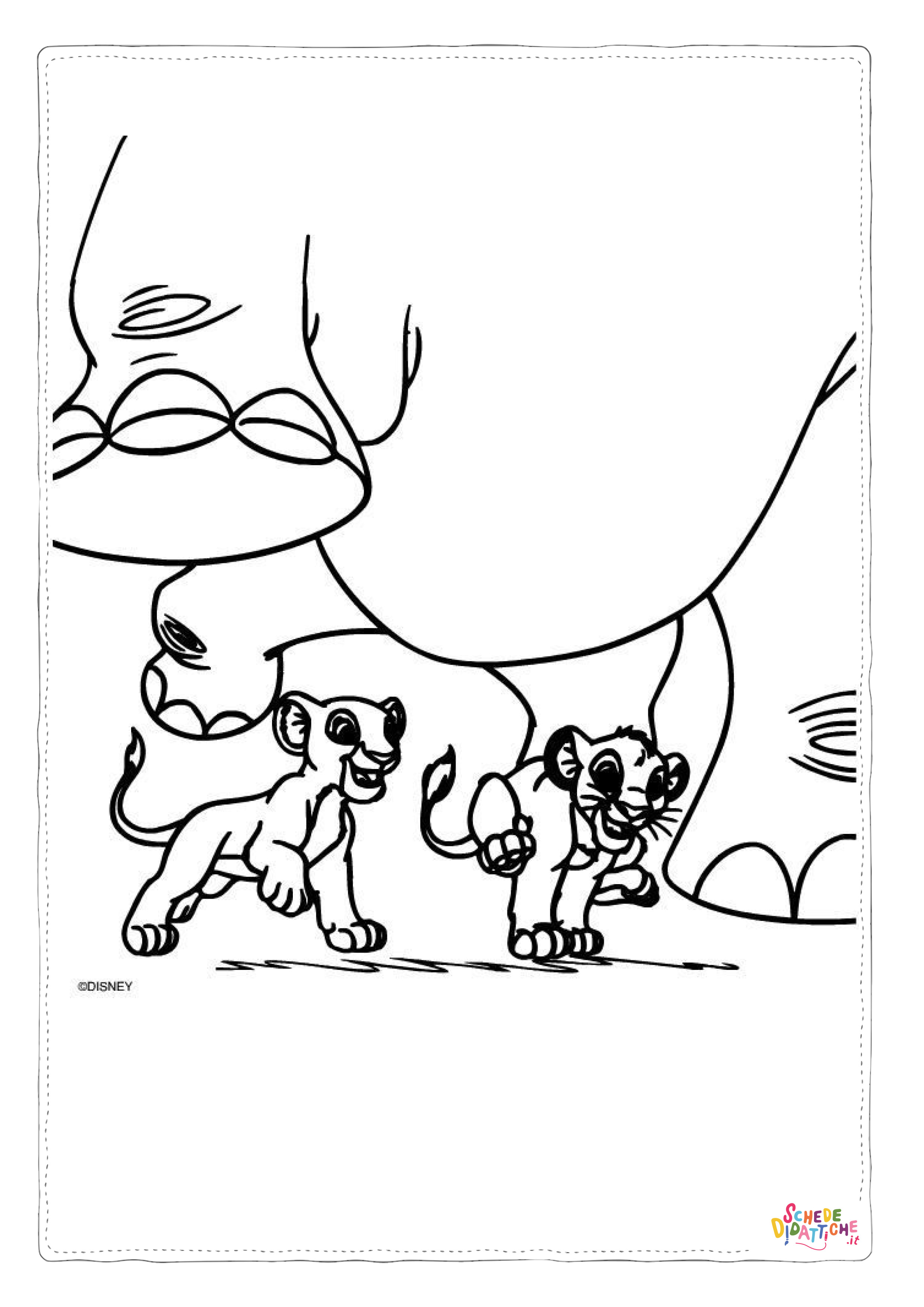 Disegno "Disegno di Re Leone da stampare e colorare 250" Disegno di Re Leone da stampare e colorare 250