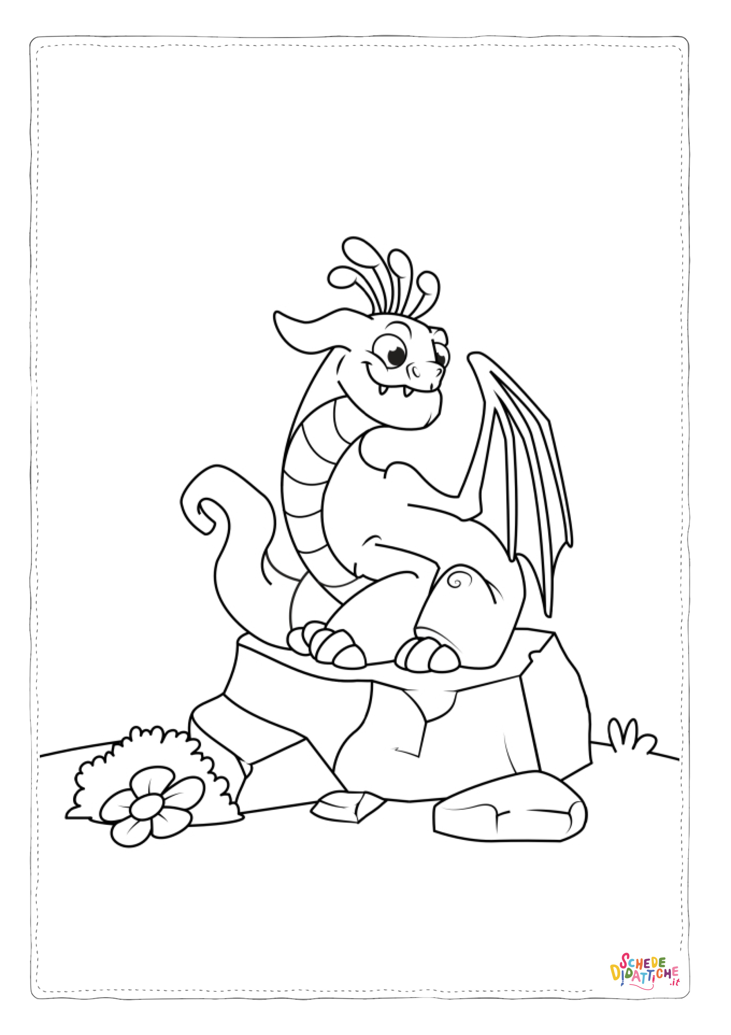 Disegno "Disegno di dragone da stampare e colorare 141" Disegno di dragone da stampare e colorare 141