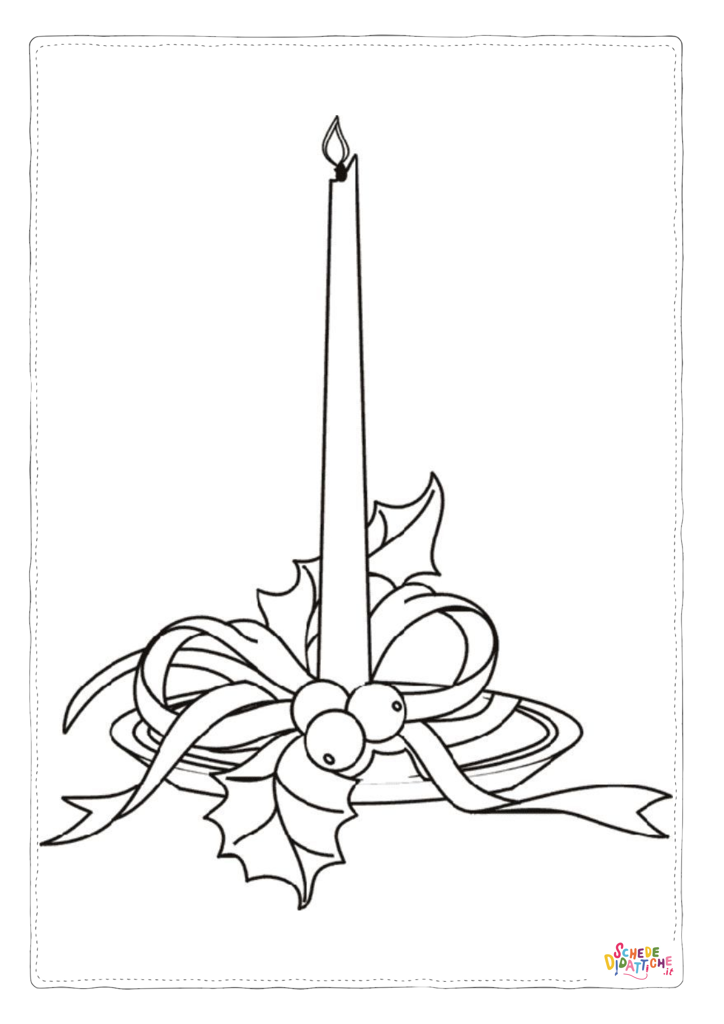 Disegno di candela natalizia da stampare e colorare 31