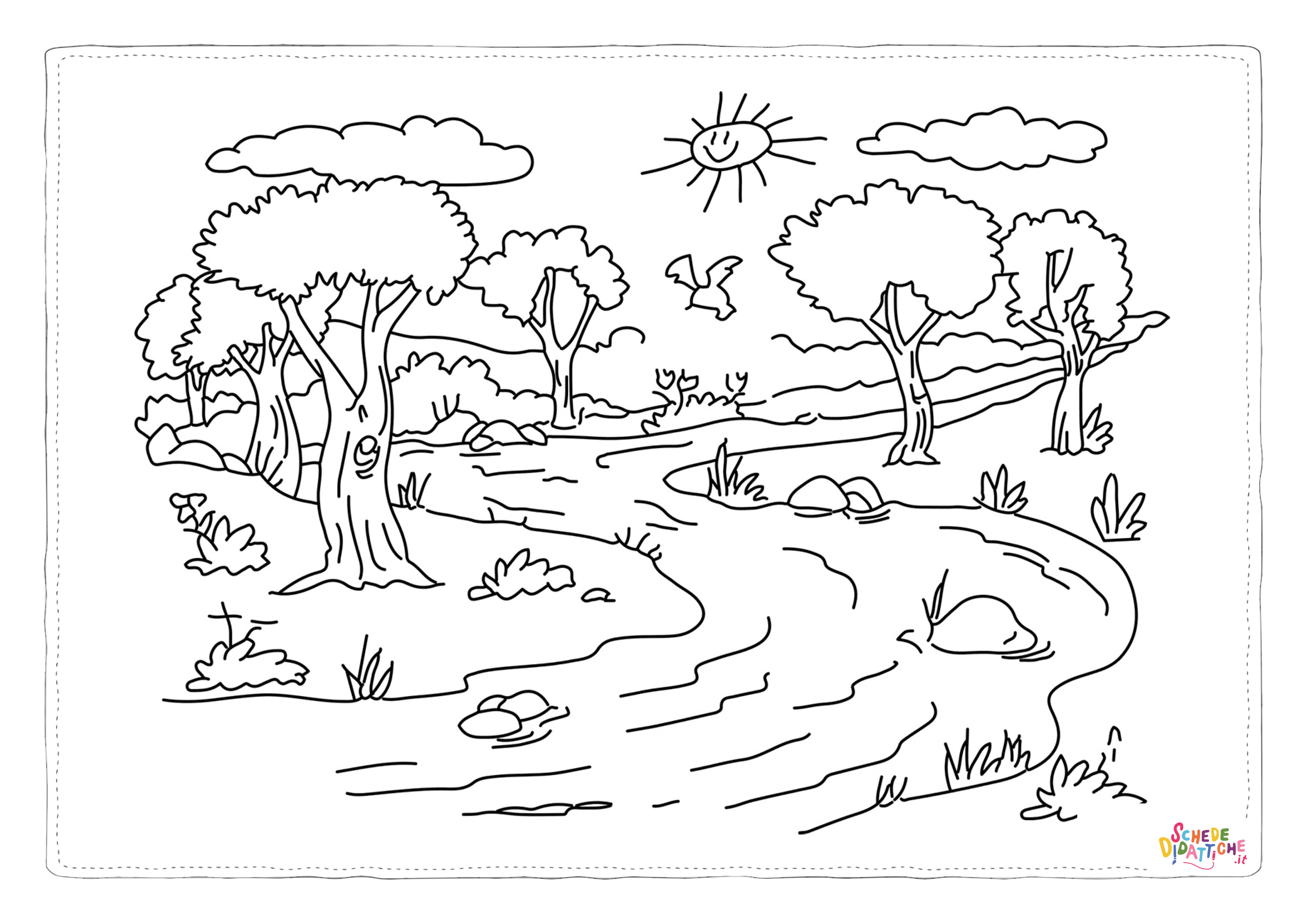 Disegno "Disegno di paesaggio da stampare e colorare 89" Disegno di paesaggio da stampare e colorare 89