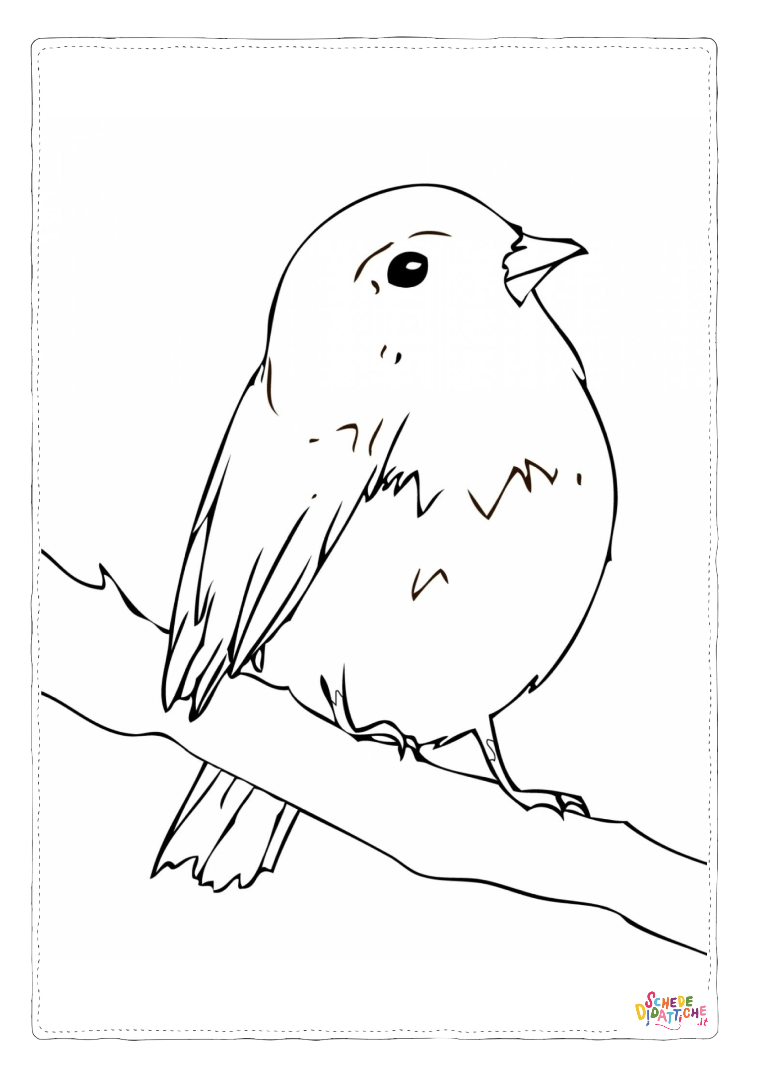 Disegno "Disegno di passero da stampare e colorare 15" Disegno di passero da stampare e colorare 15