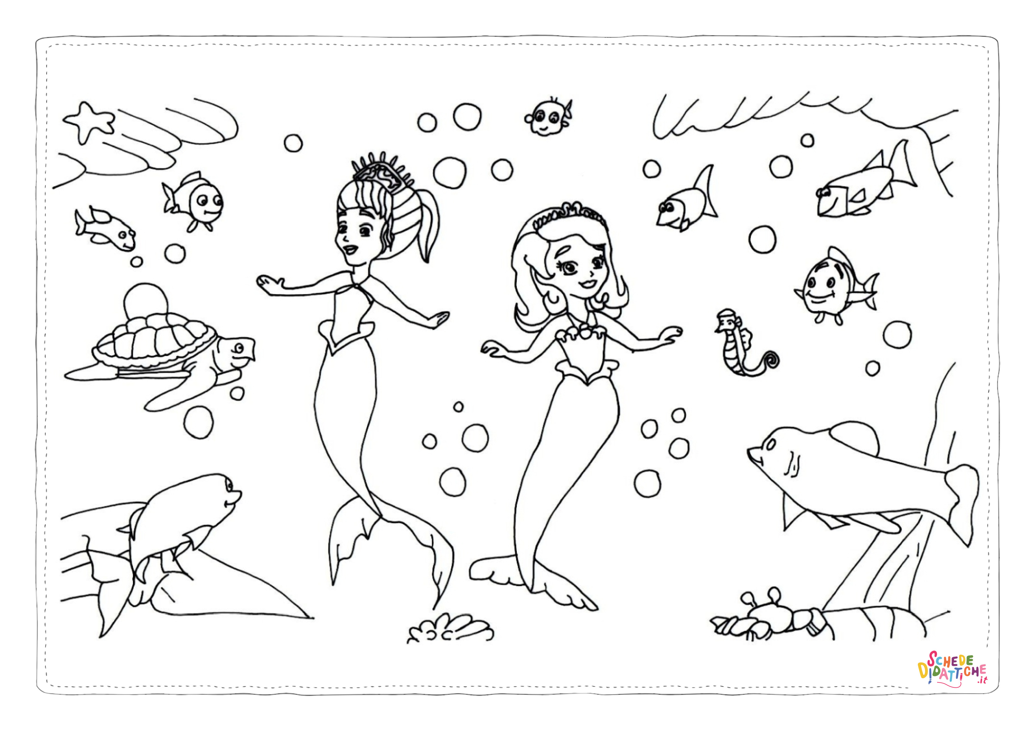 Disegno di sirena da stampare e colorare 44